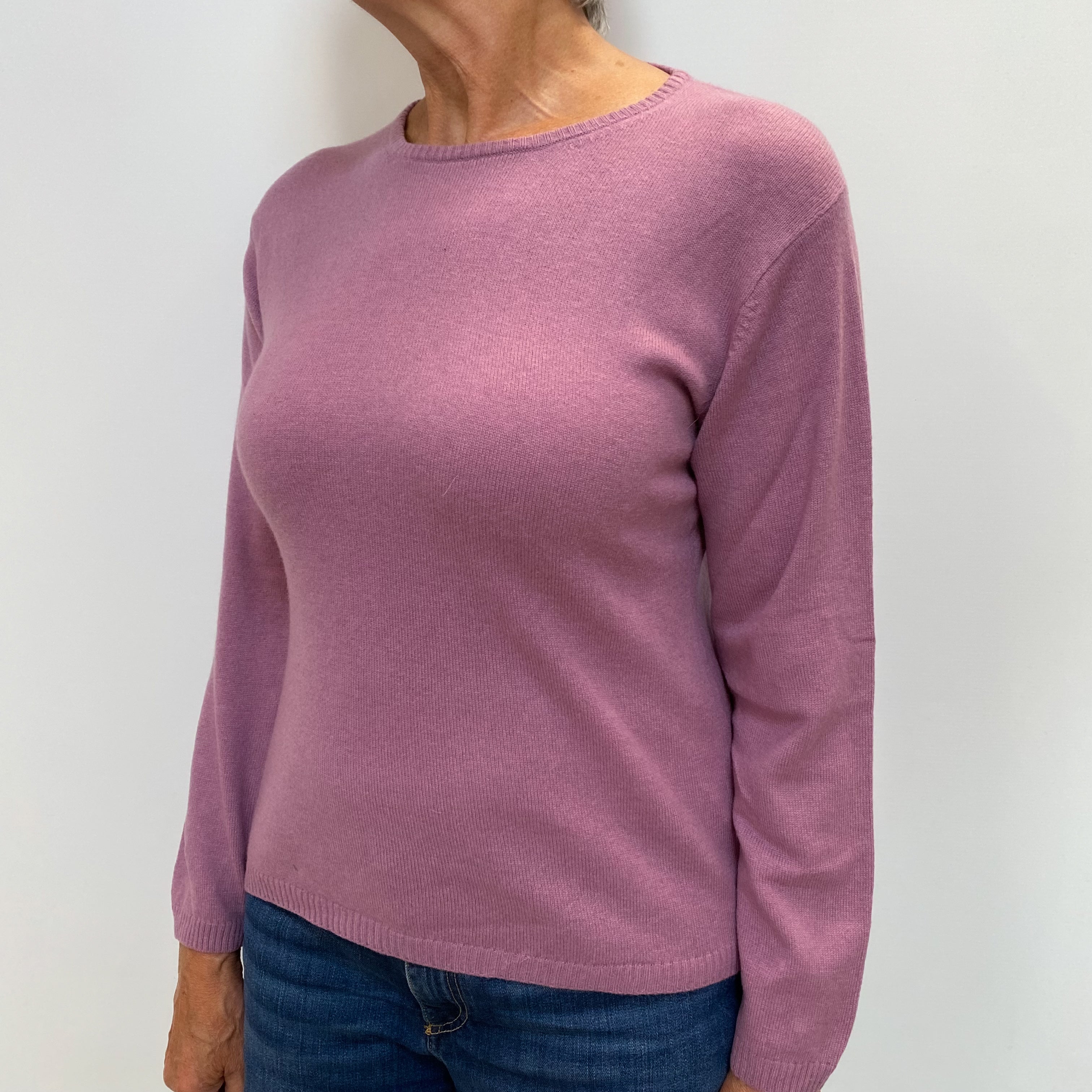 Lilac Purple Cashmere Crew Neck Jumper Medium