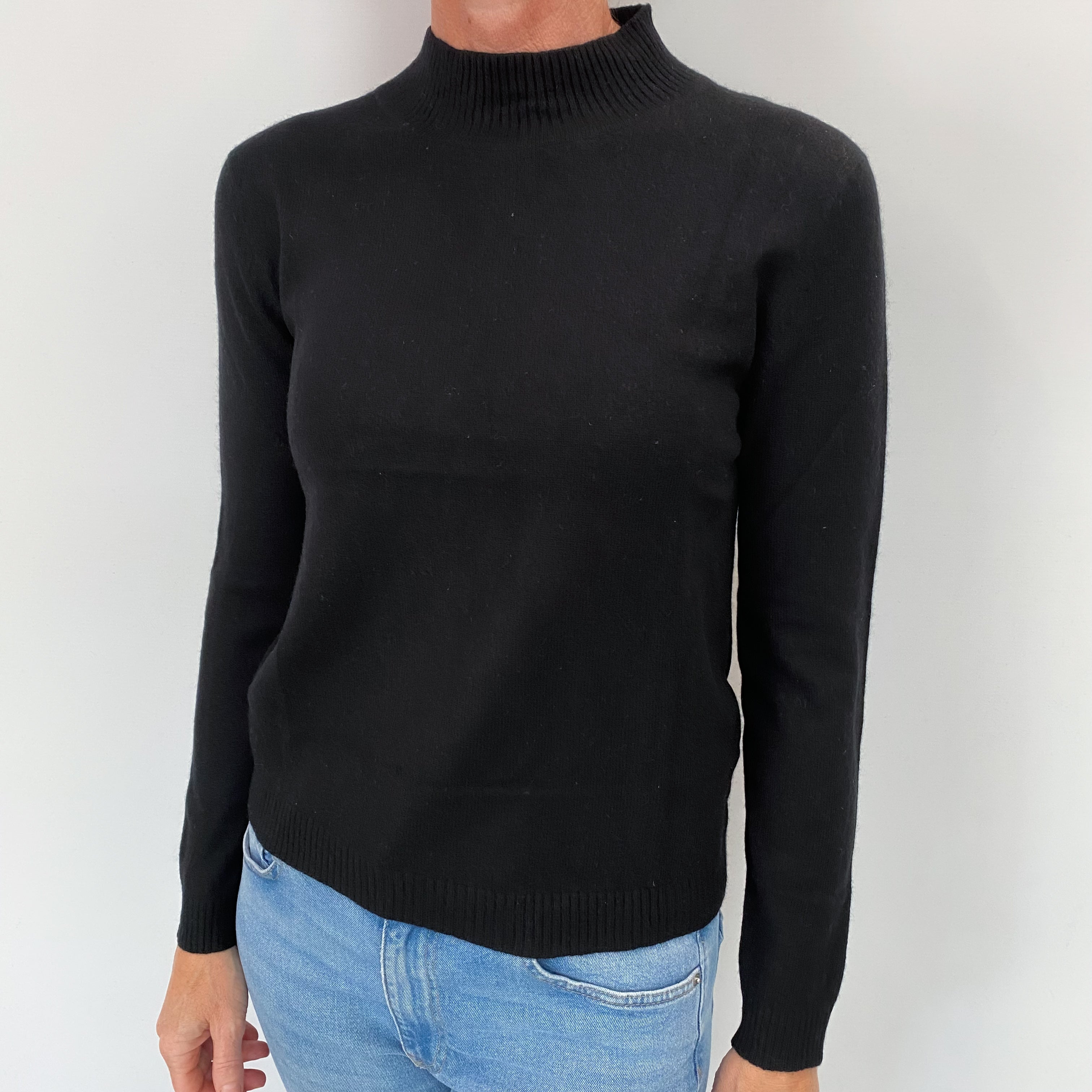 Black Cashmere Turtle Neck Jumper Small
