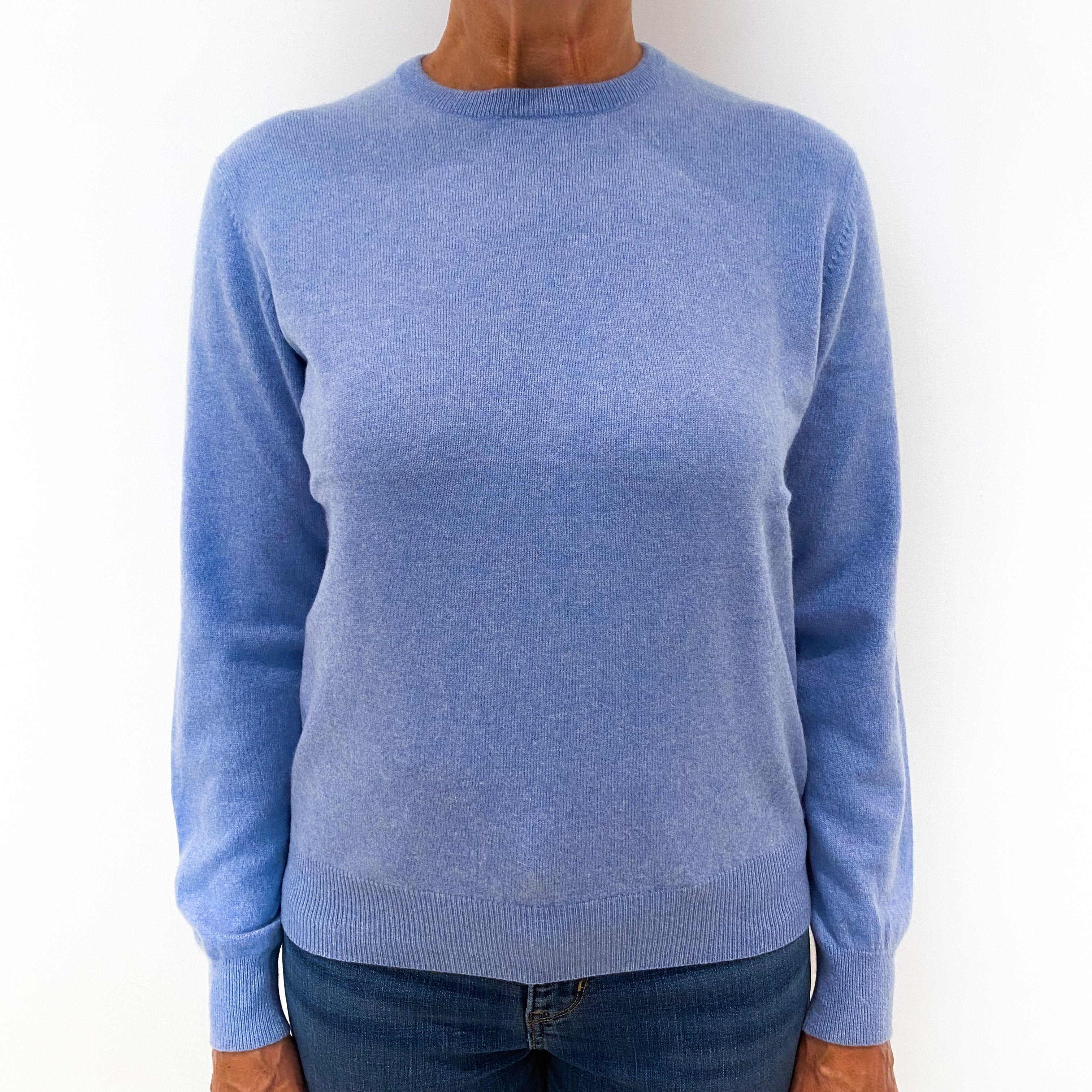 Sky Blue Cashmere Crew Neck Jumper Medium