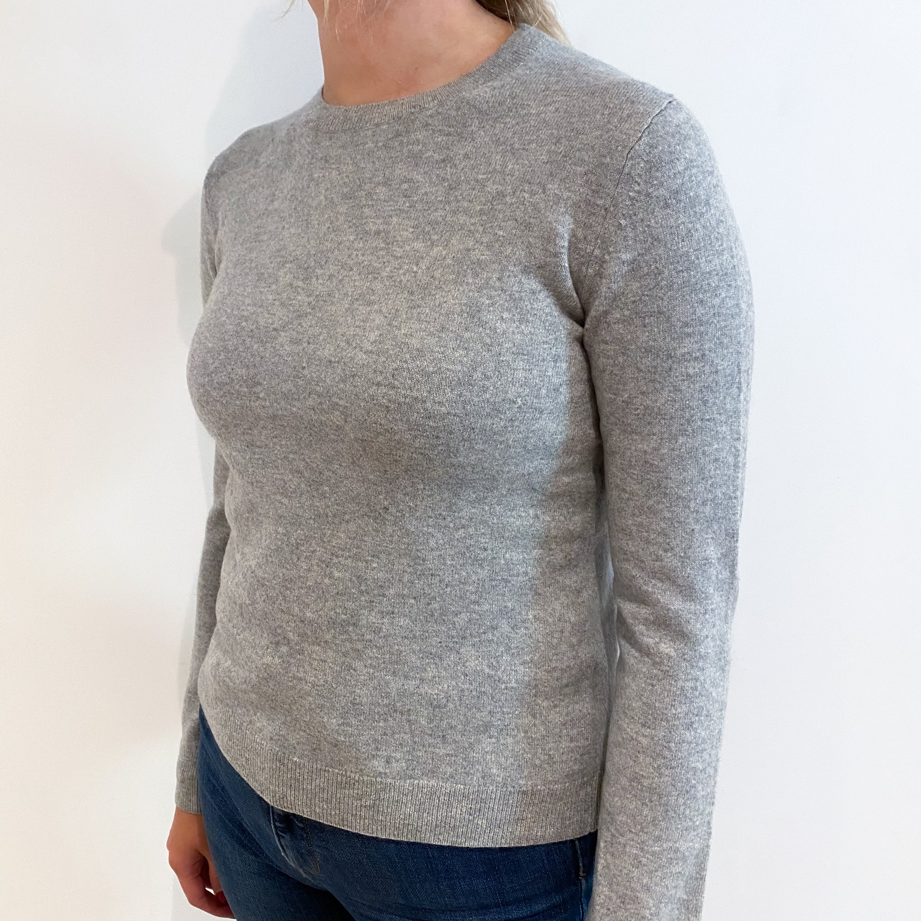 Smoke Grey Cashmere Crew Neck Jumper Small