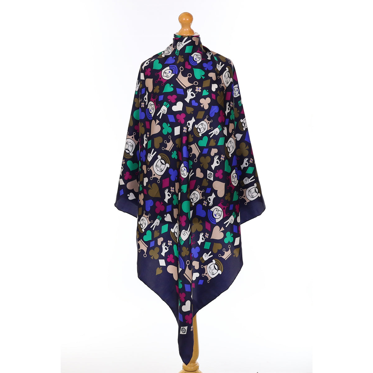 Brand New Playing Card Motif Silk Scarf