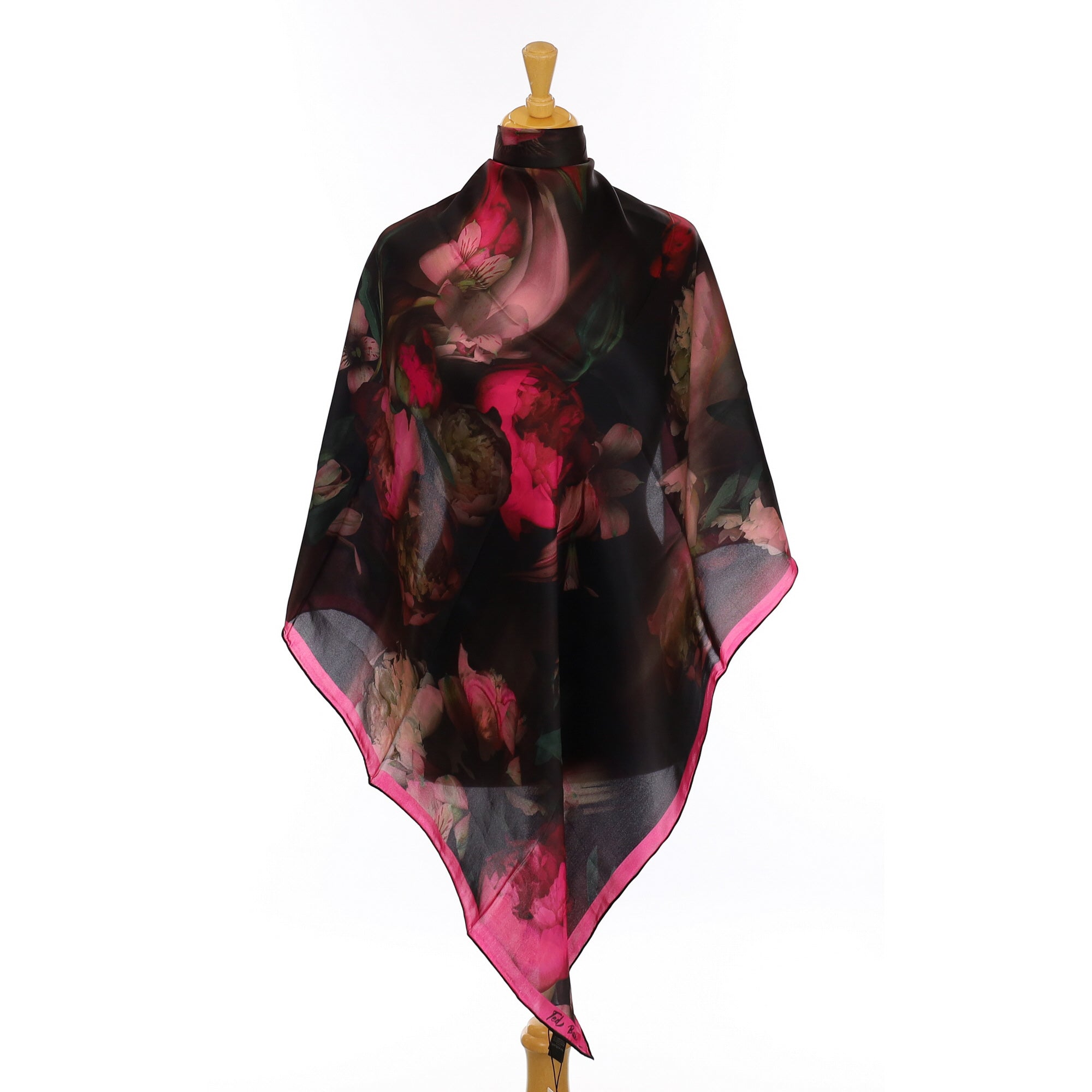 Brand New Ted Baker Black and Pink Silk Scarf