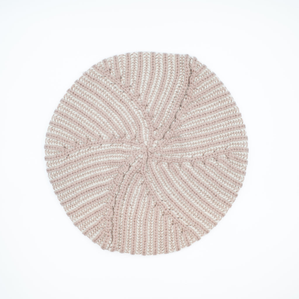 Nude Pink Cashmere Beret Hat One Size