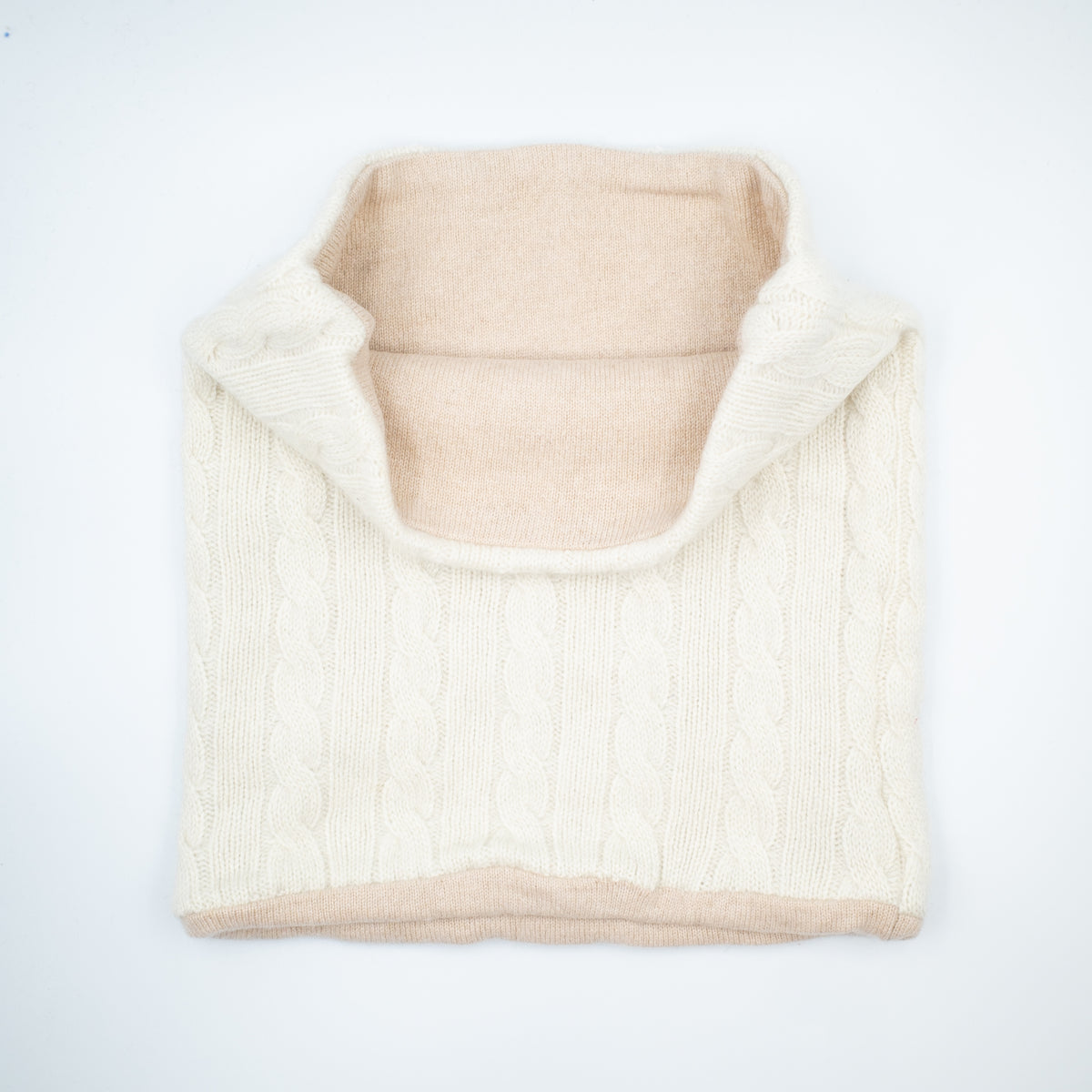 Oatmeal Cable and Taupe Double Layered Snood