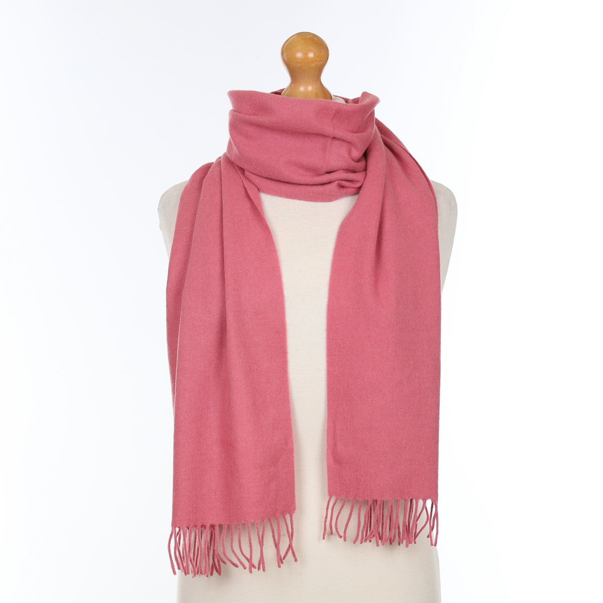 Crushed Raspberry Pink Cashmere Woven Scarf