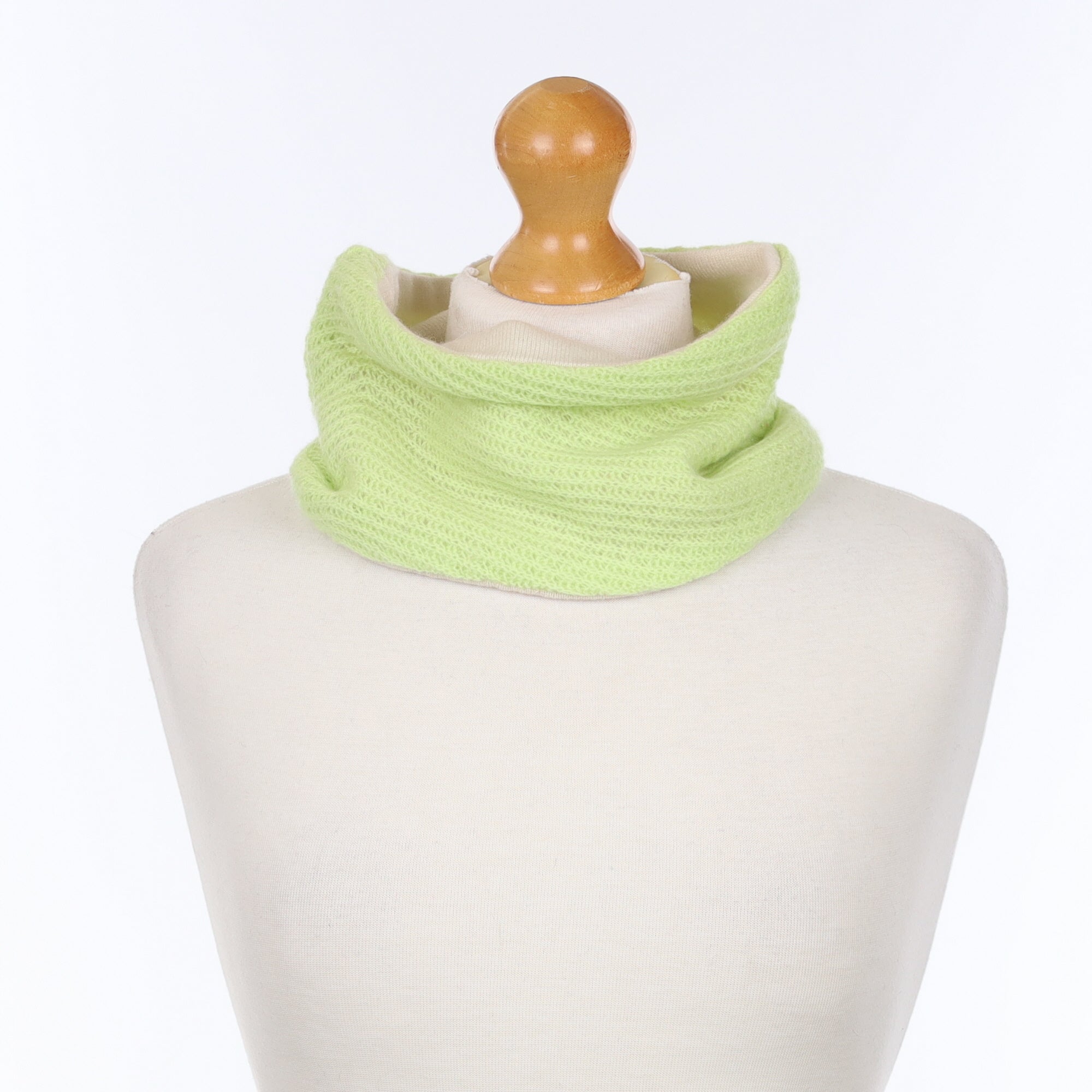 Chartreuse Textured and Ivory Neck Warme
