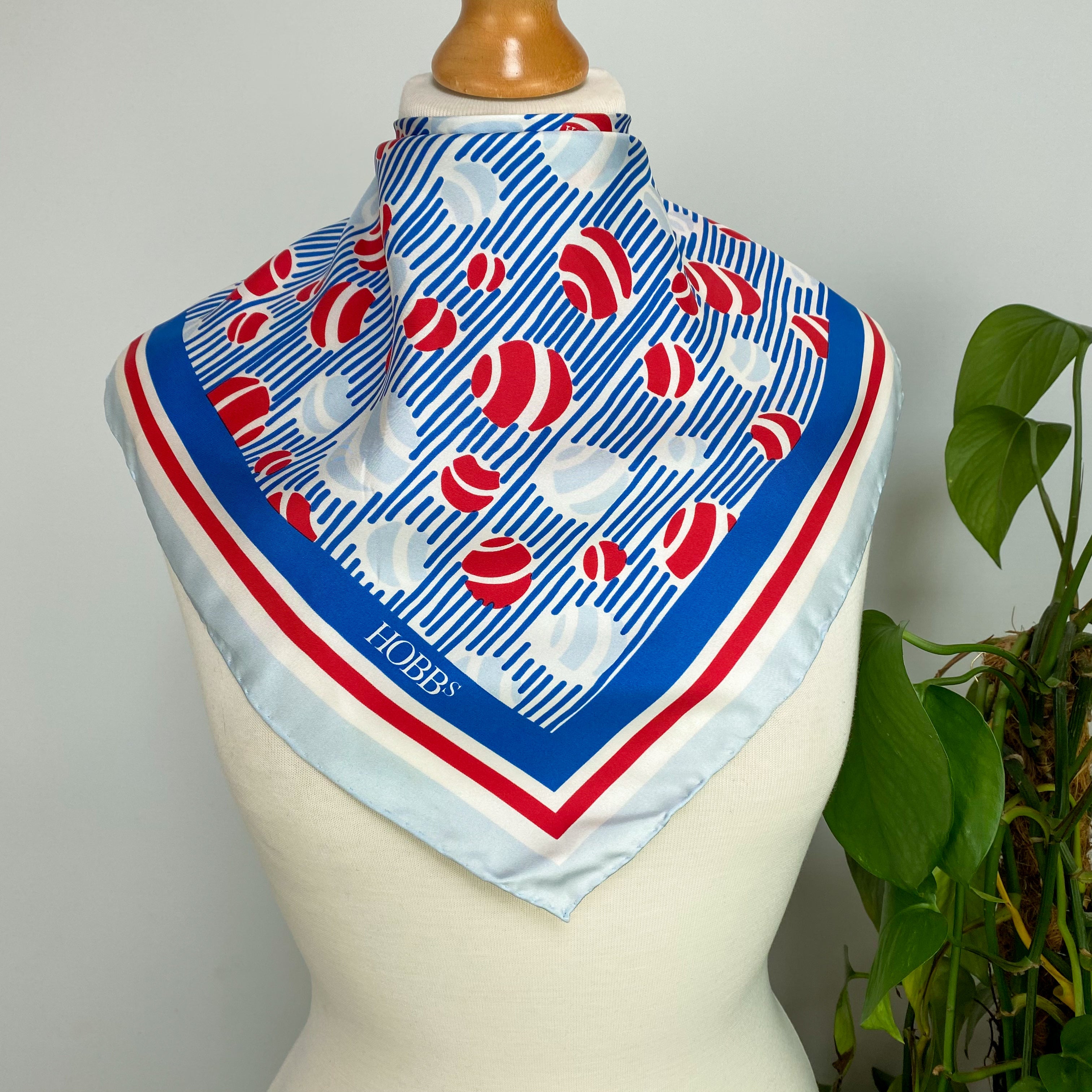 Hobbs Red, White & Blue Silk Scarf
