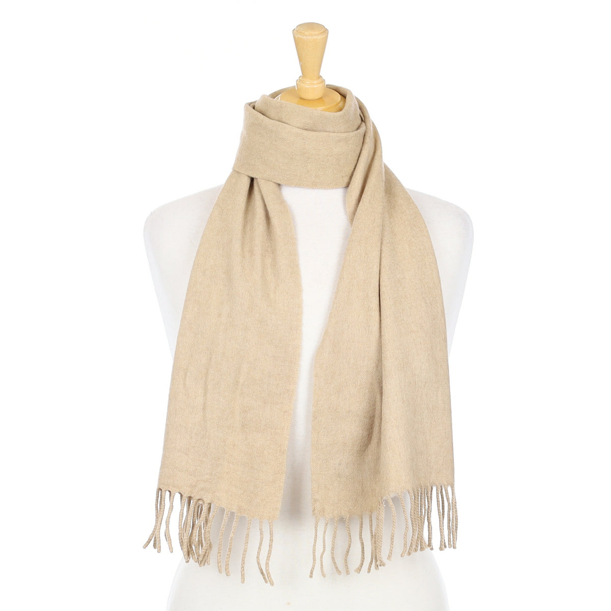 Scottish Biscuit Brown Woven Cashmere Scarf