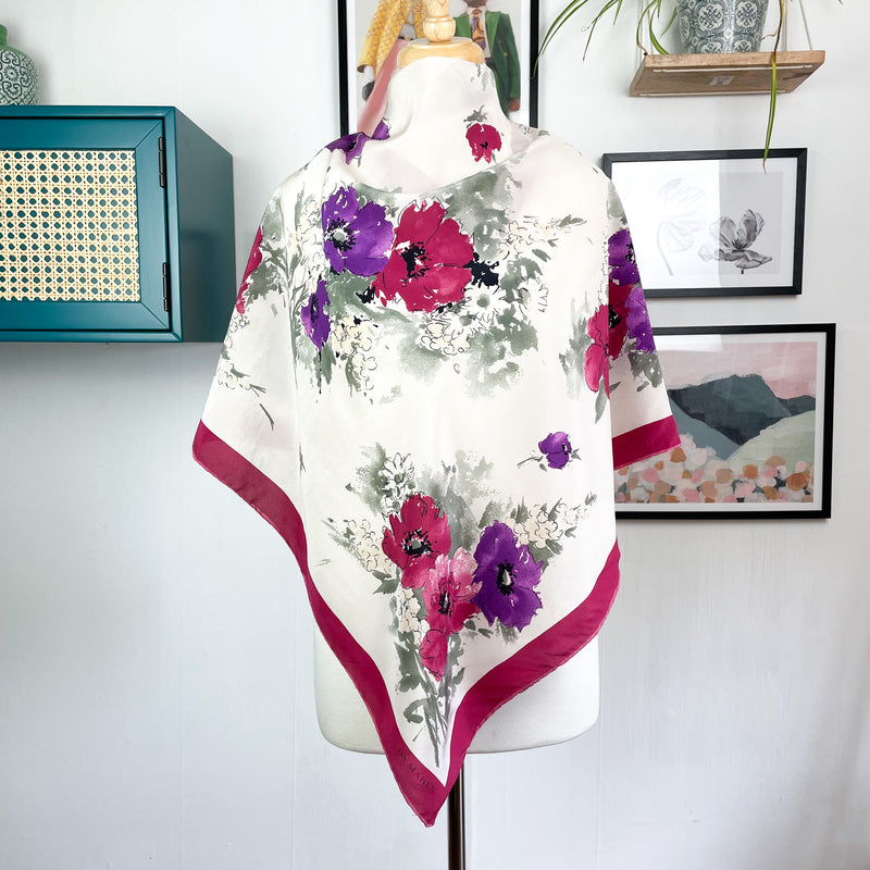 Da Maren Floral Vintage Silk Scarf