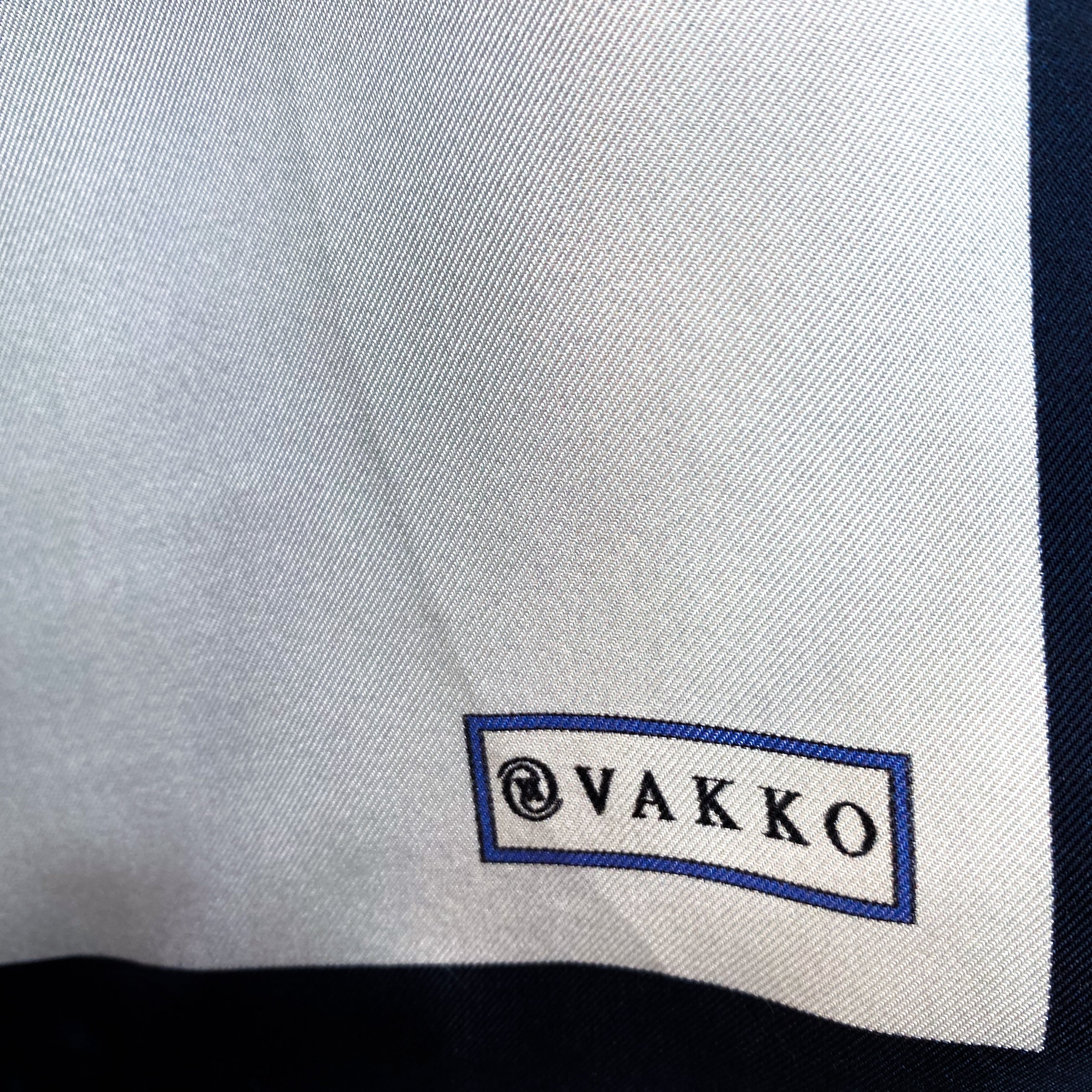 Vakko Blue Floral Silk Scarf
