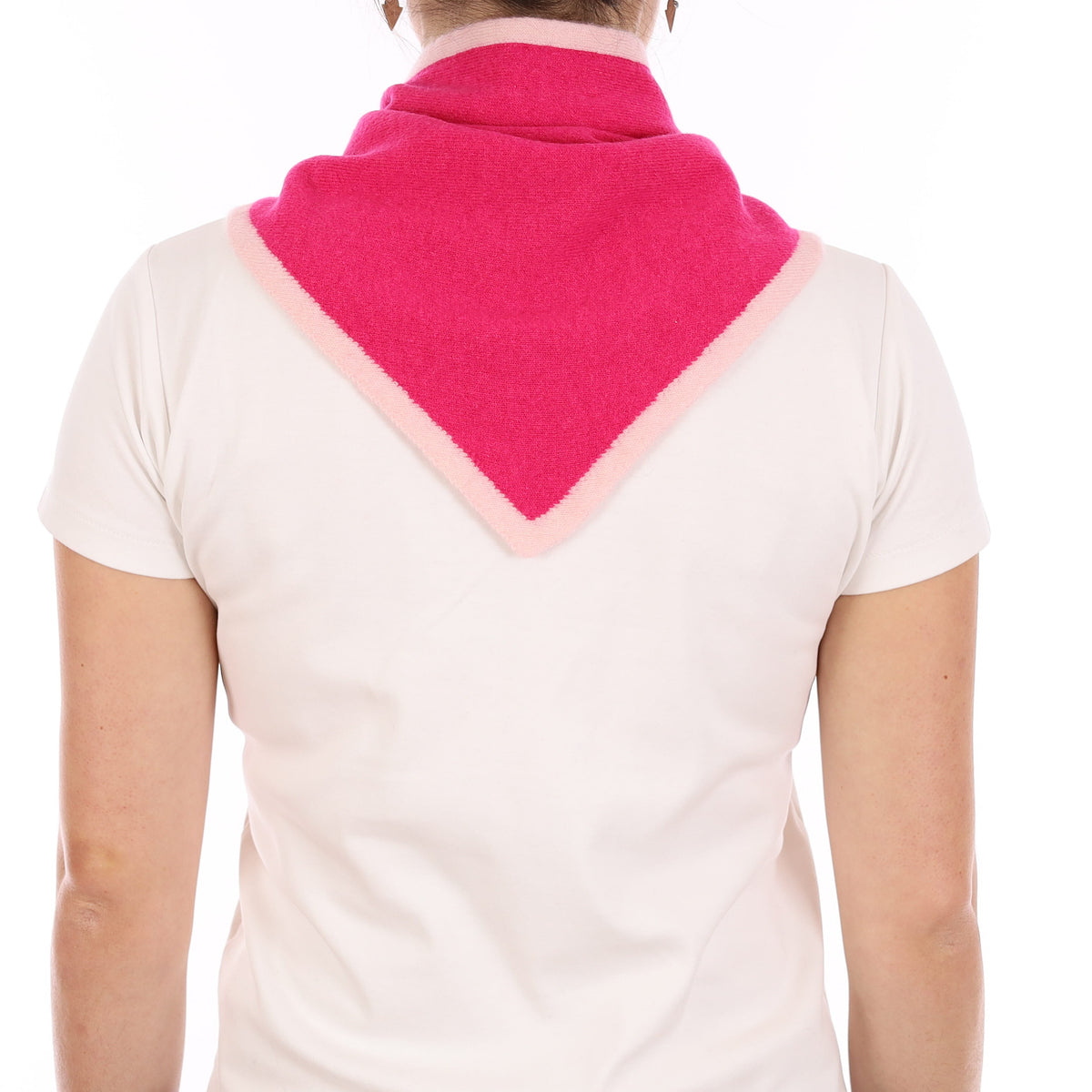 Brand New Hot and Ice Pink Recycled Cashmere Triangle Scarf