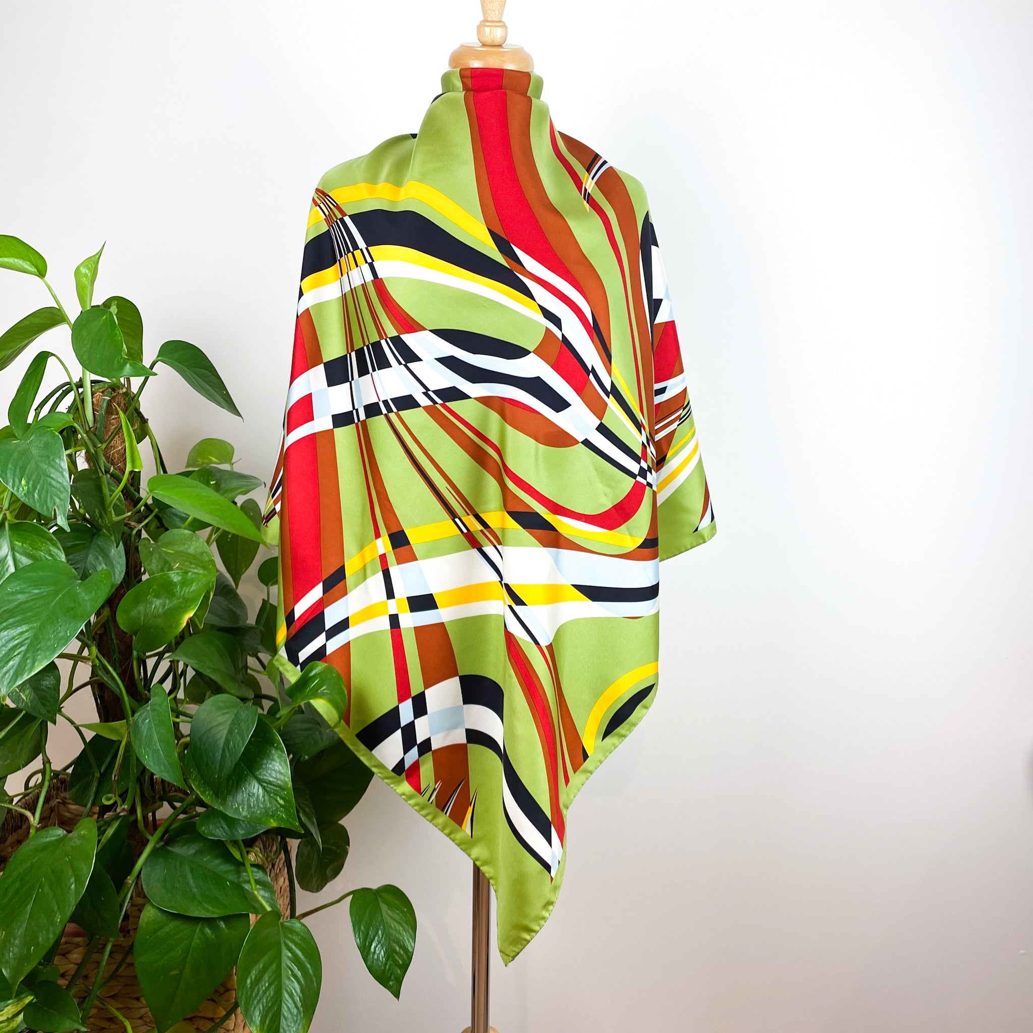 Psychedelic 1970s Style Silk Scarf