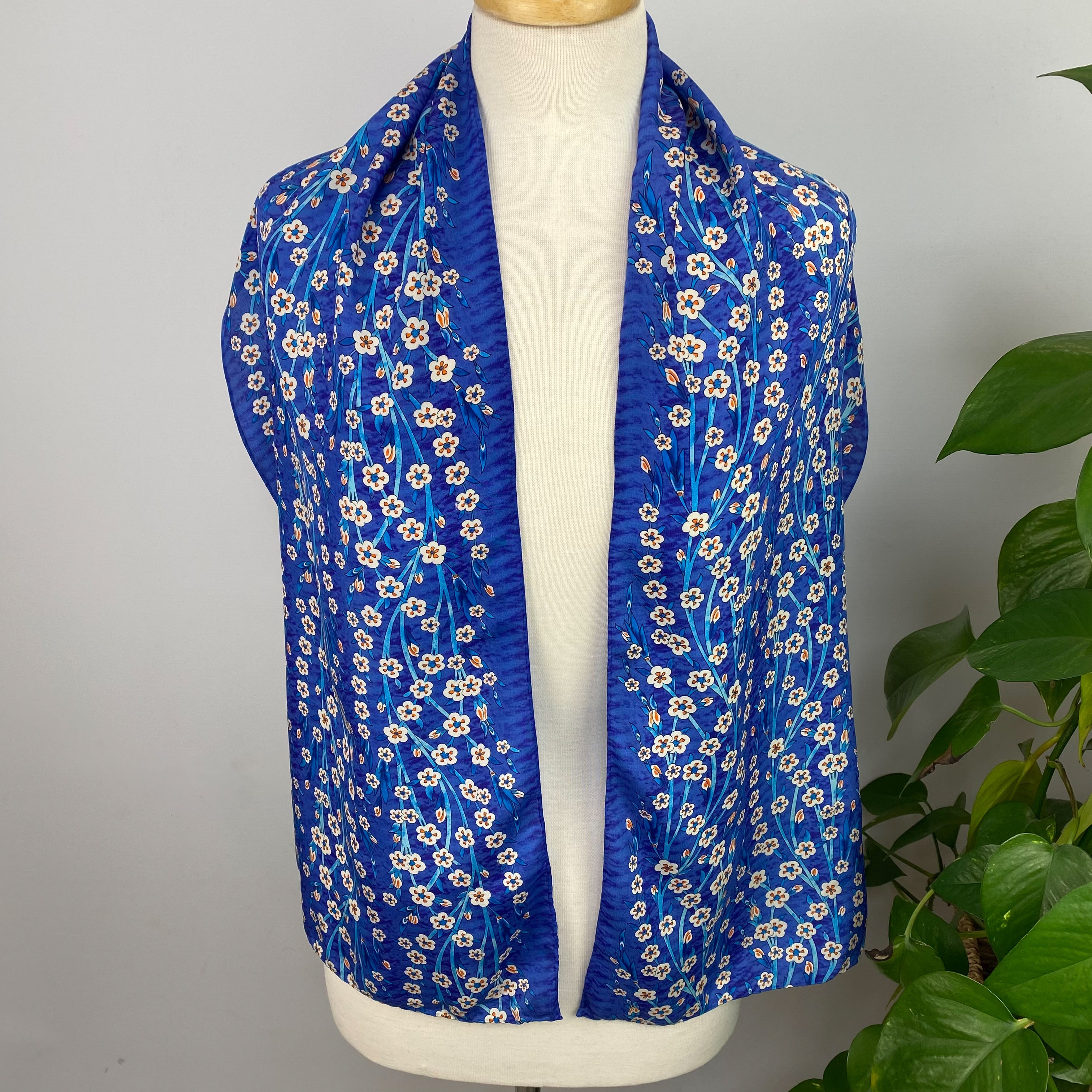 Fox and Chave Ditsy Floral Long Silk Scarf