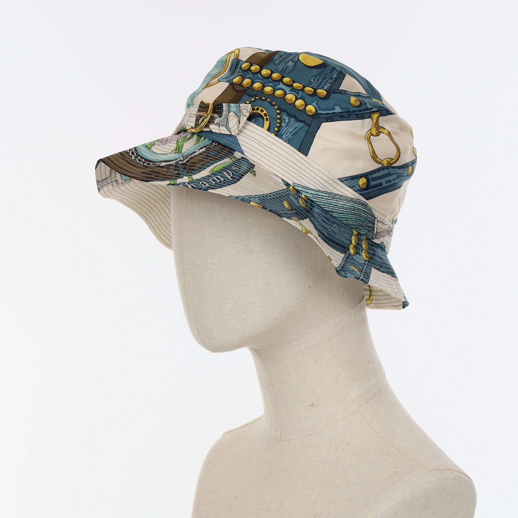 Boxed Hermès Aux Champs Vintage Silk Sun Hat