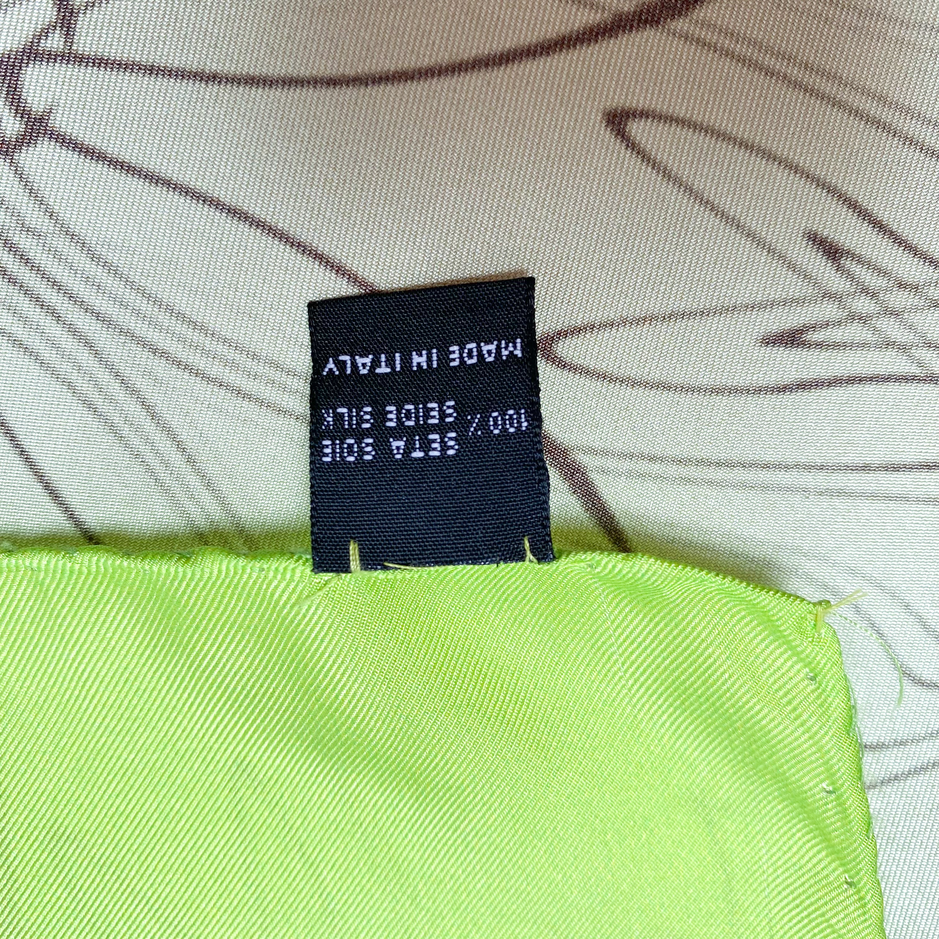 Vintage Green Abstract Silk Scarf