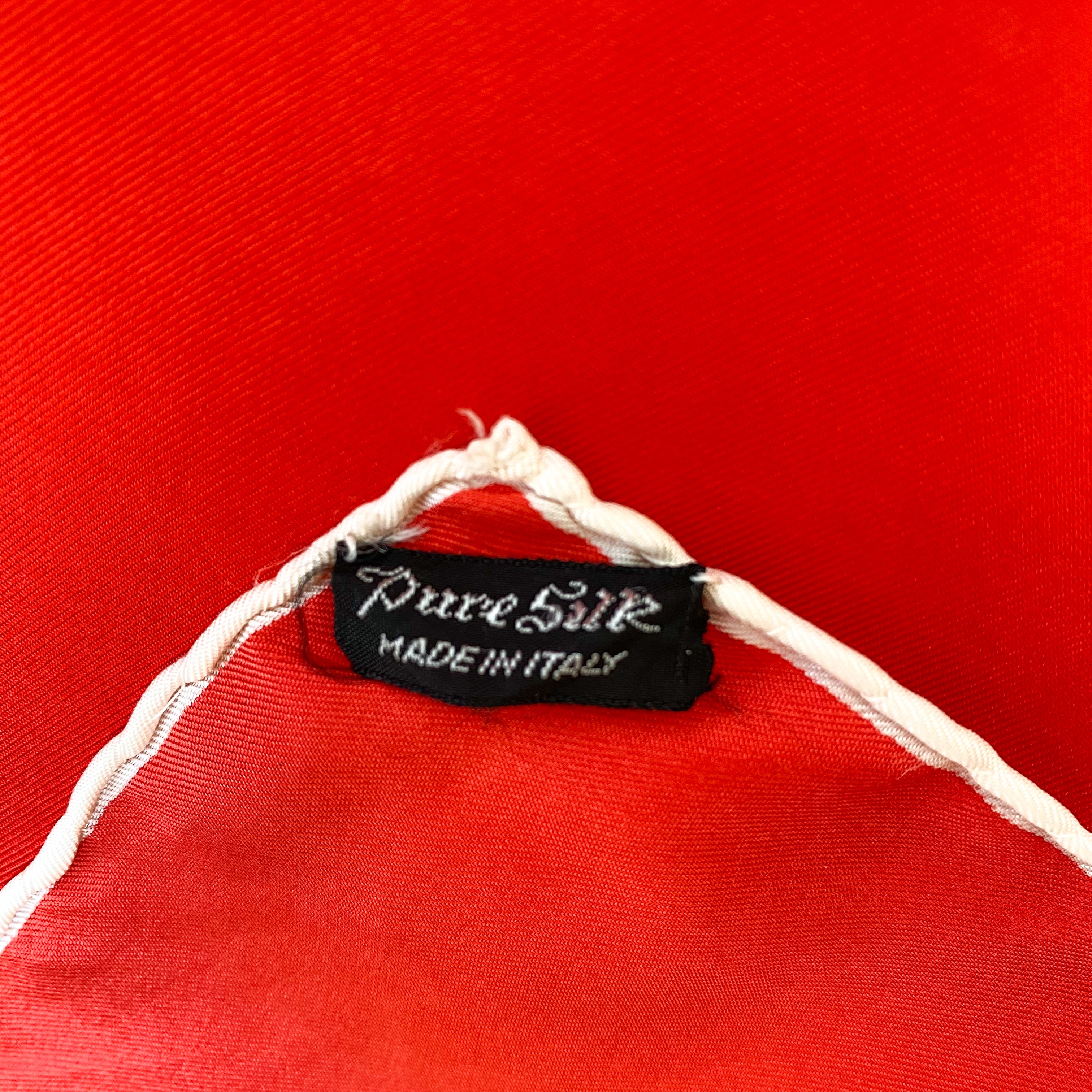 Italian Red Anchor Design Silk Scarf