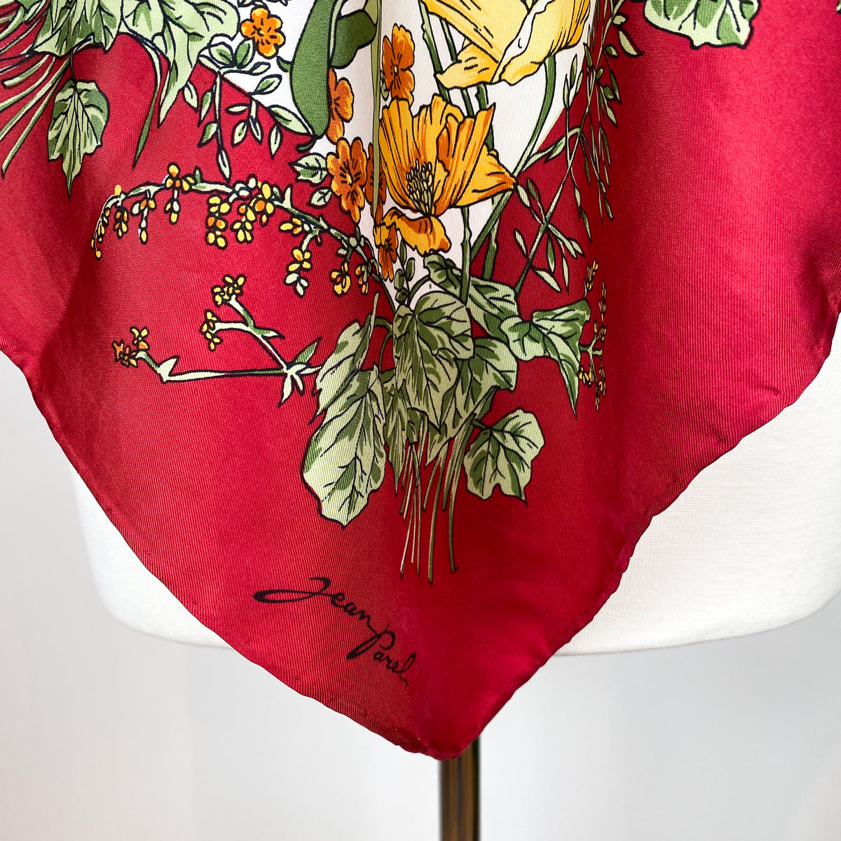 Jean Parel Vintage Floral Silk Scarf