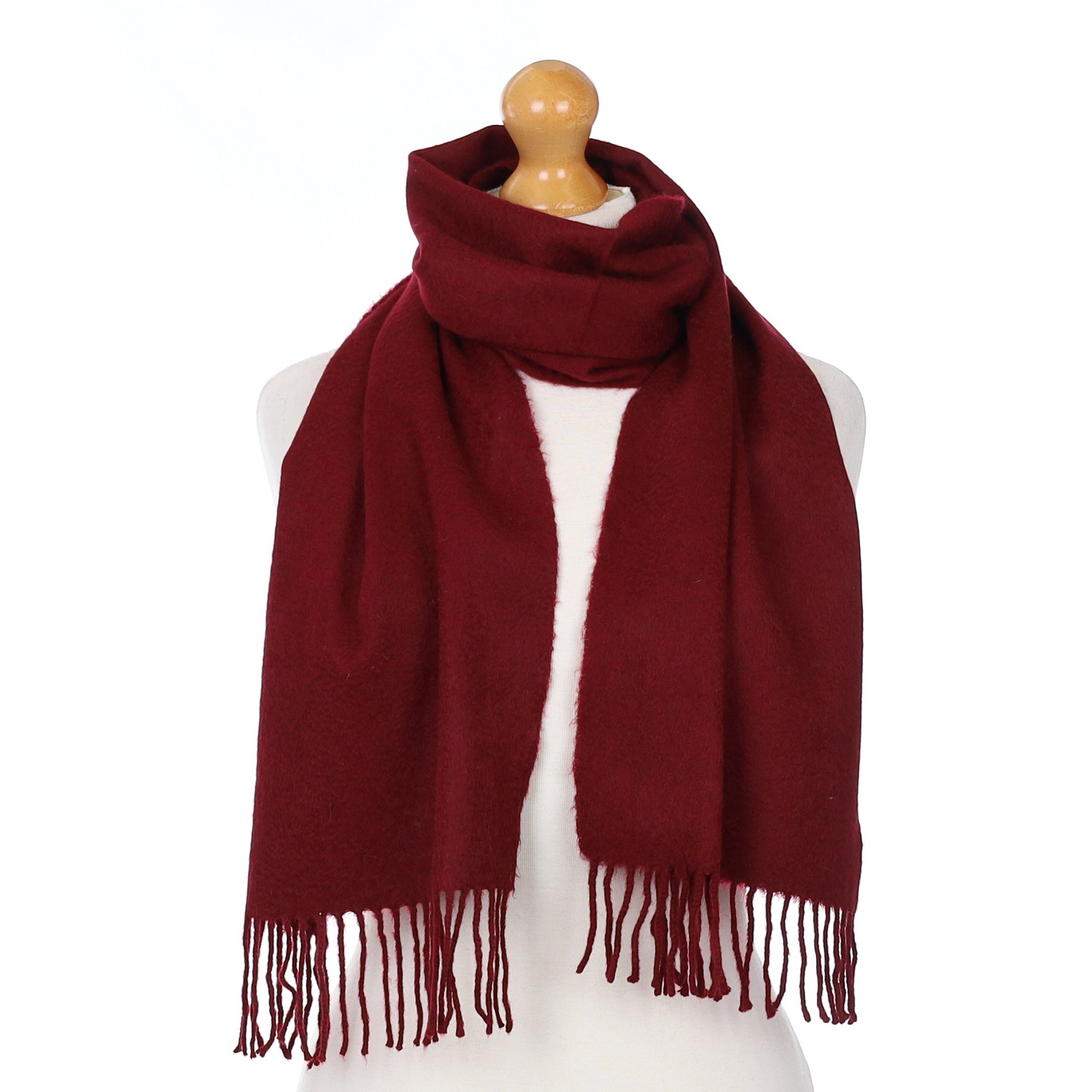Scottish Wine Red Cashmere Woven Scarf