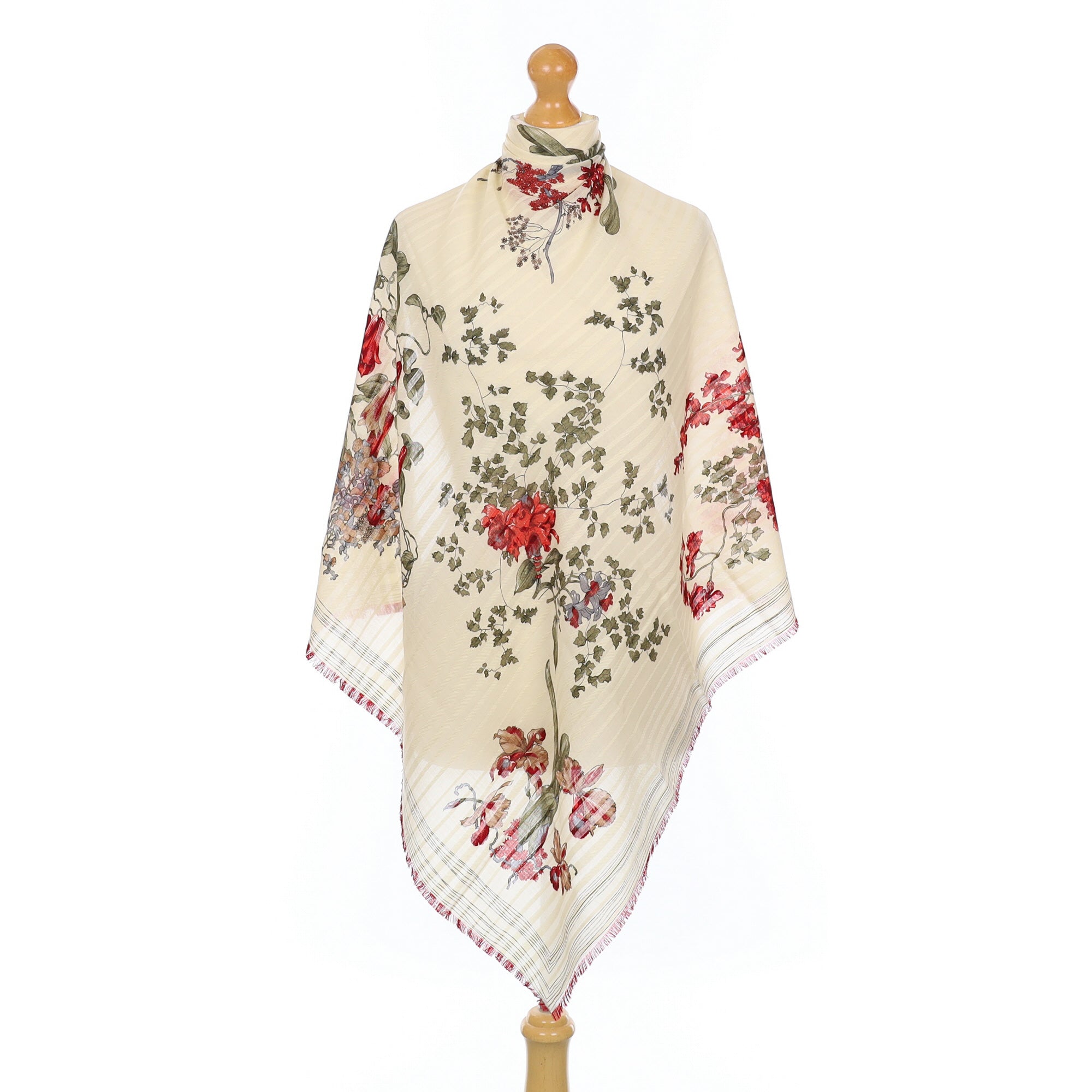 Brand New 1970’s Botanical Vintage 100% Wool Scarf