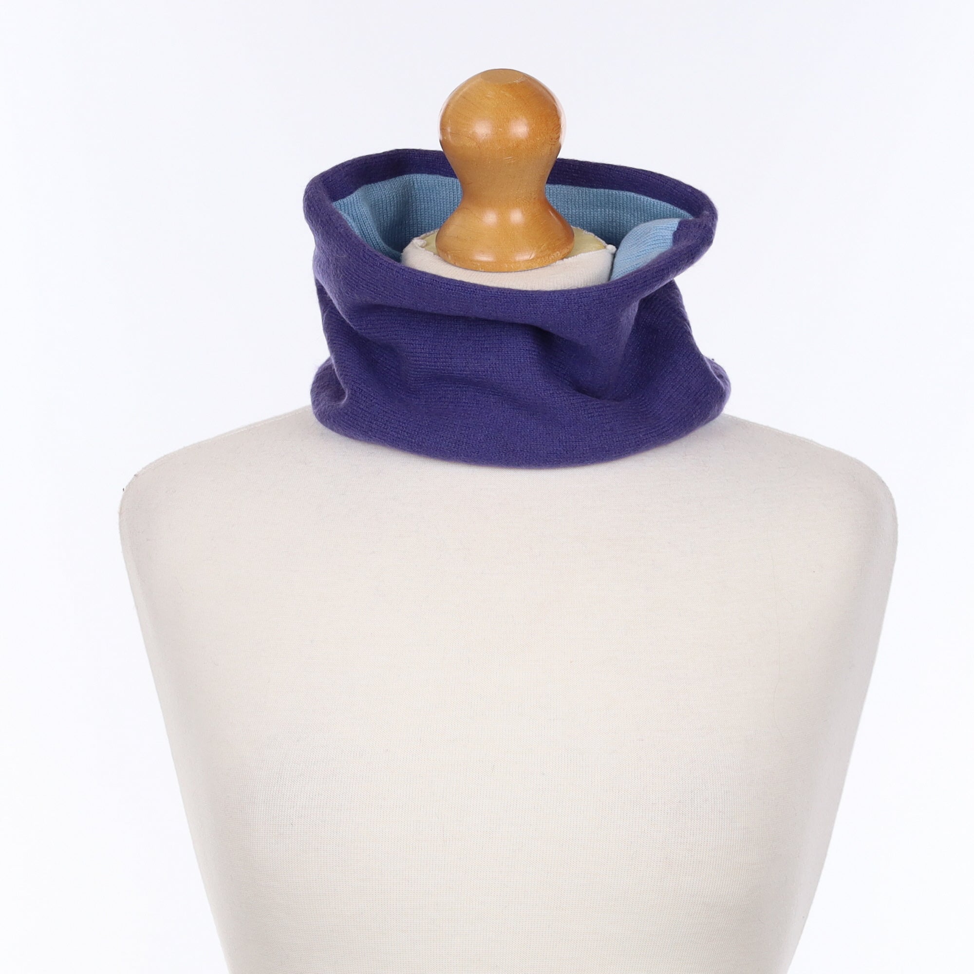 French Navy and Aqua Neck Warmer