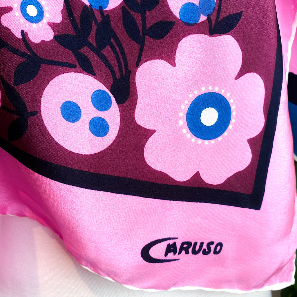 1970s Caruso Vintage Silk Scarf