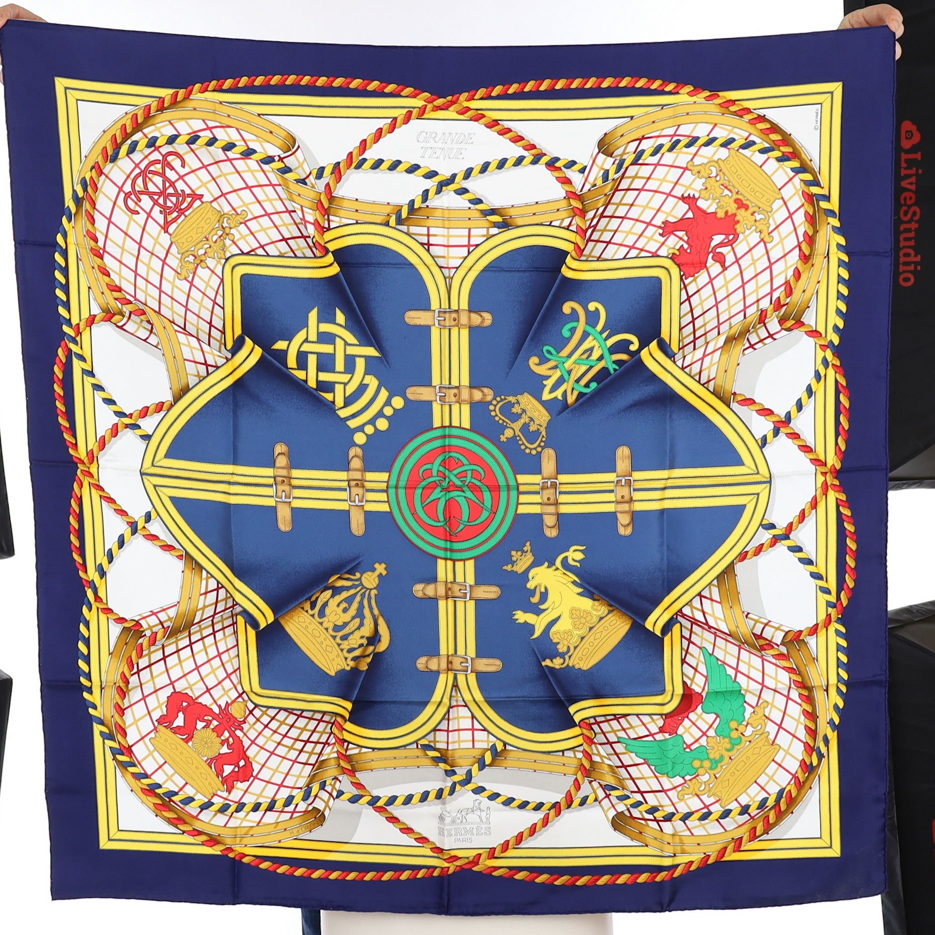 Brand New Boxed Hermès Grande Tenue Silk Scarf