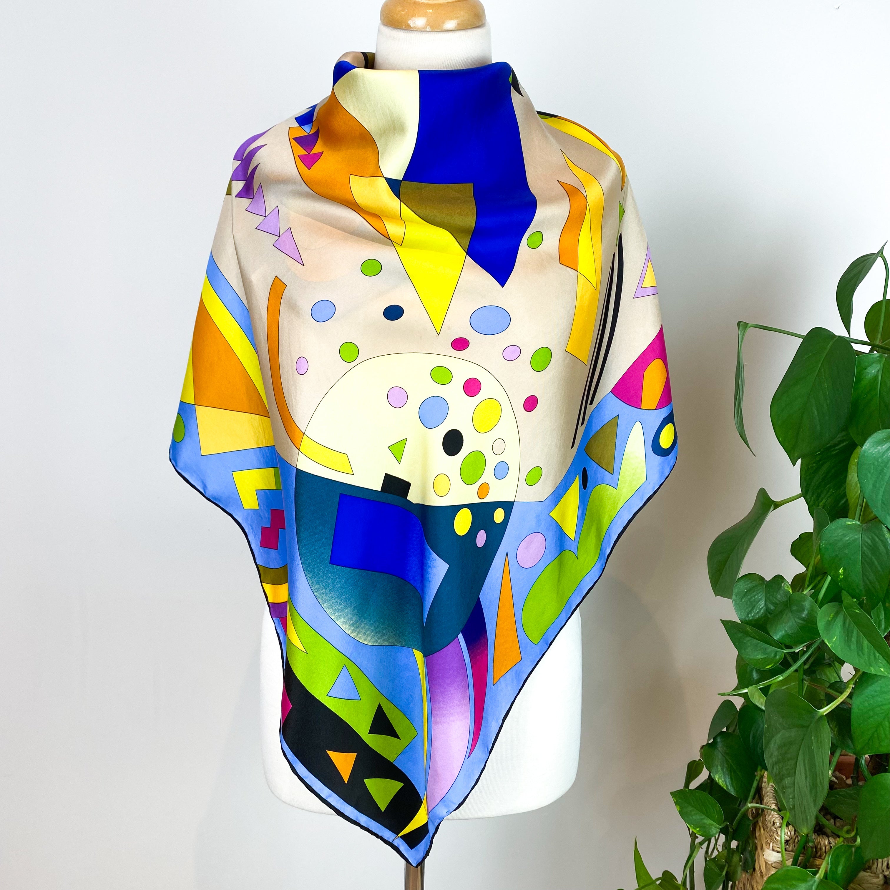 Colourful Bright Abstract Silk Scarf