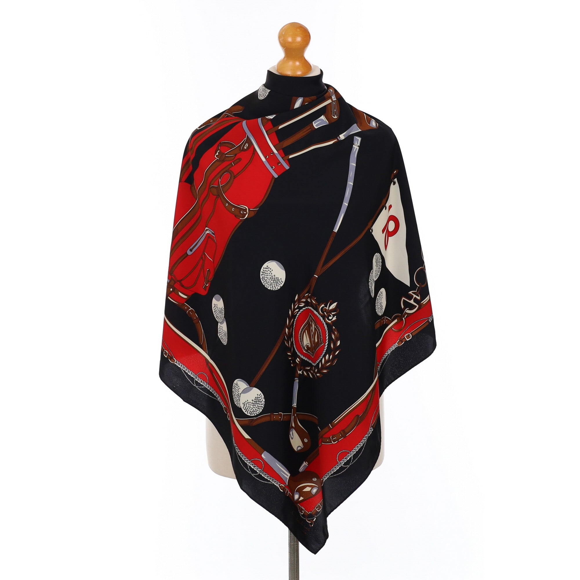 Italian Golf Theme Vintage Silk Scarf