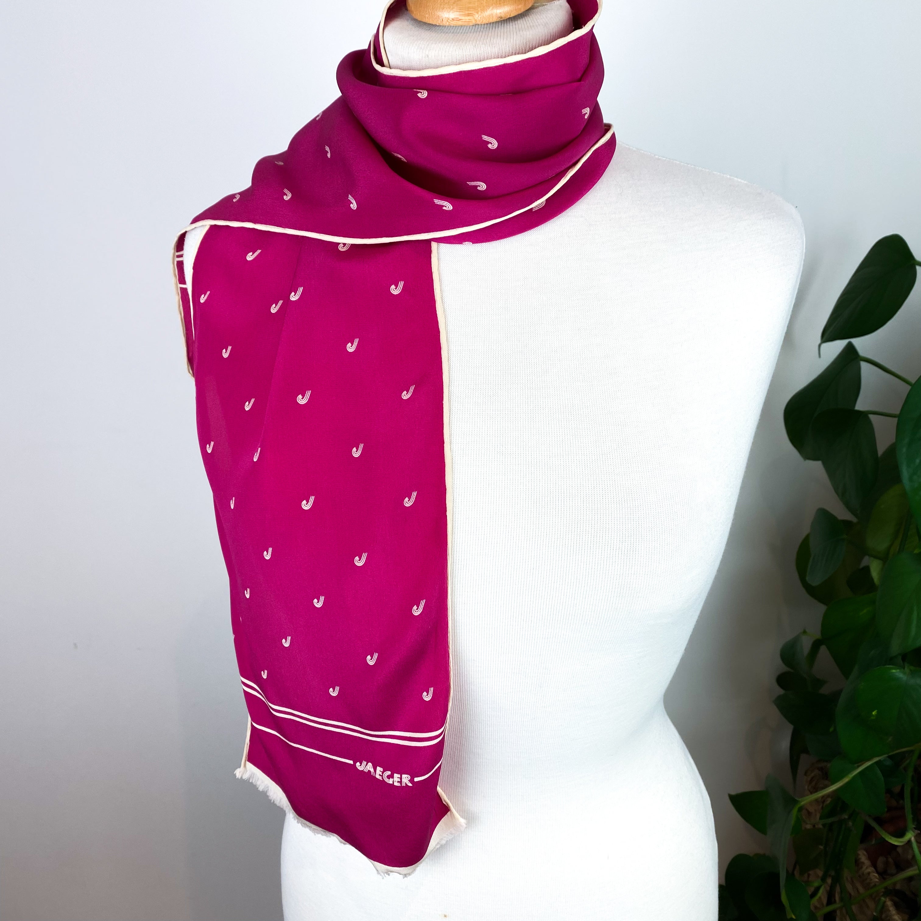 1970s Jaeger Vintage Silk Scarf