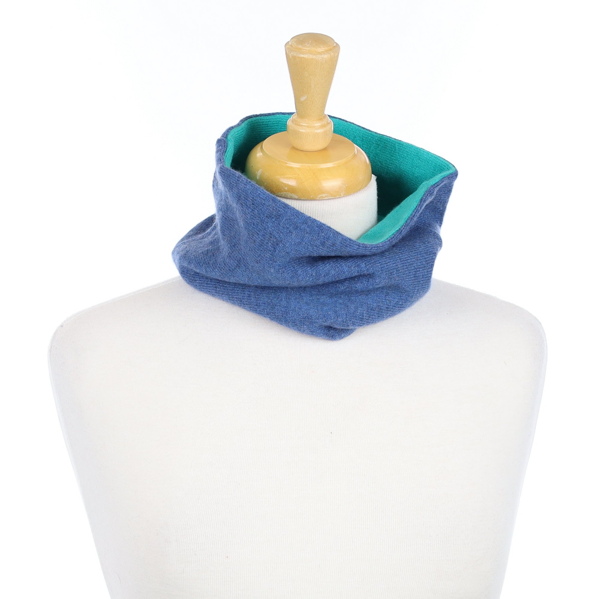 Denim and Turquoise Neck Warmer