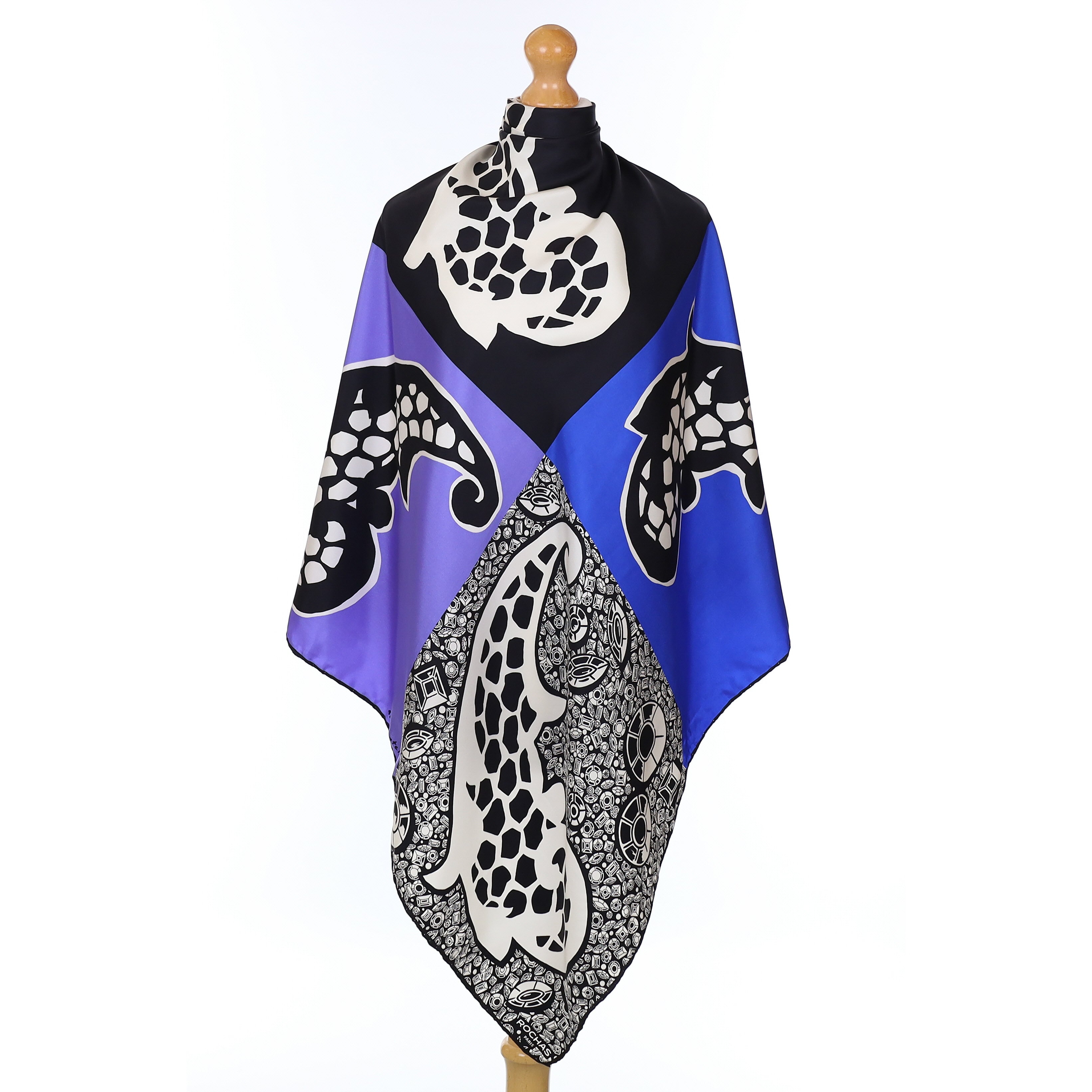 Brand New Rochas Bold Paisley Design Silk Scarf