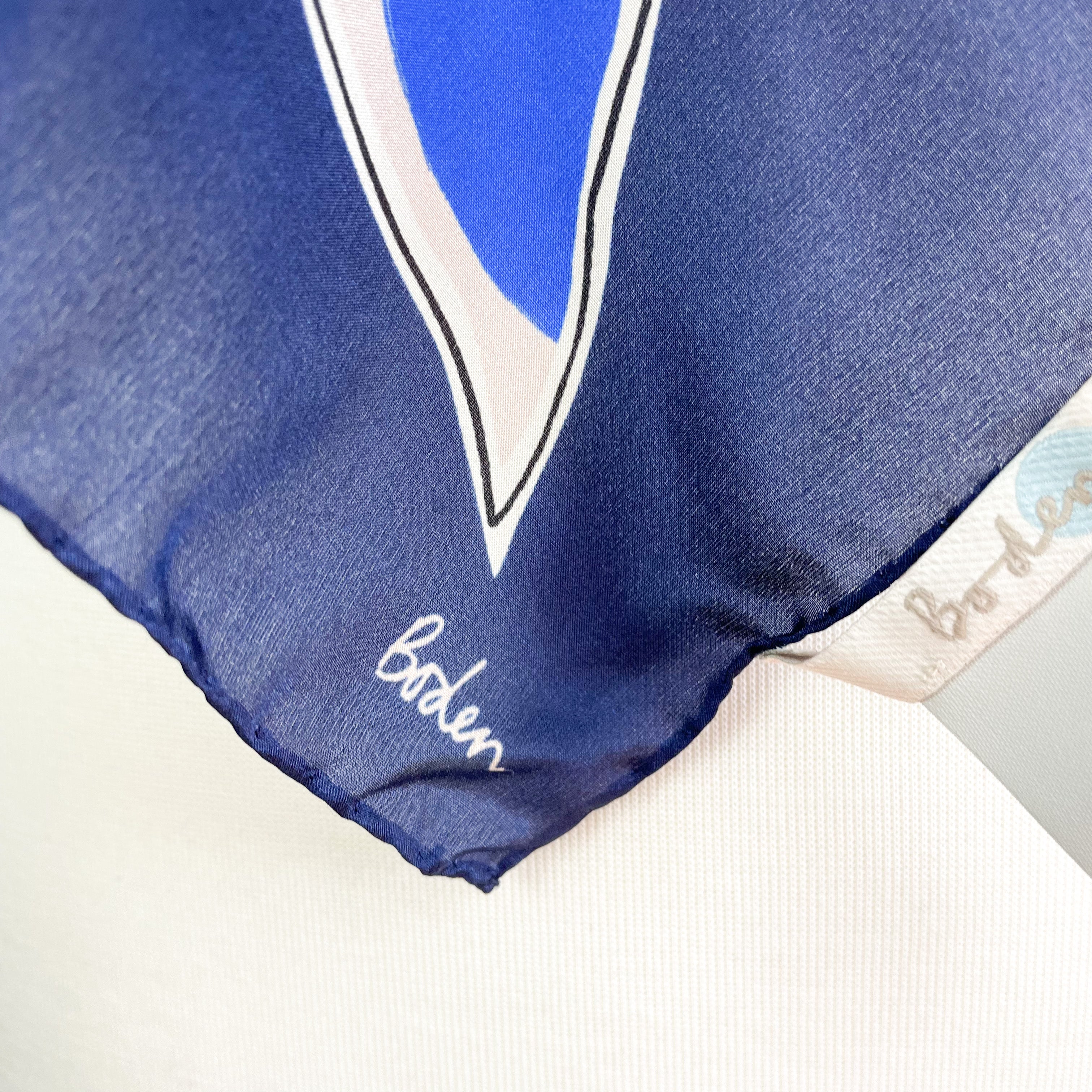 Boden Navy Floral Silk Scarf