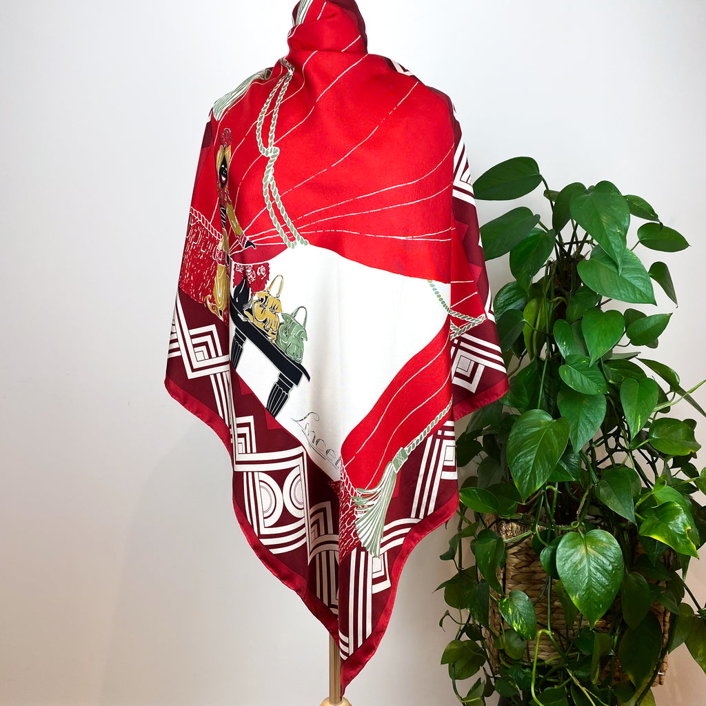 Unworn Lancel Paris Designer Silk Scarf