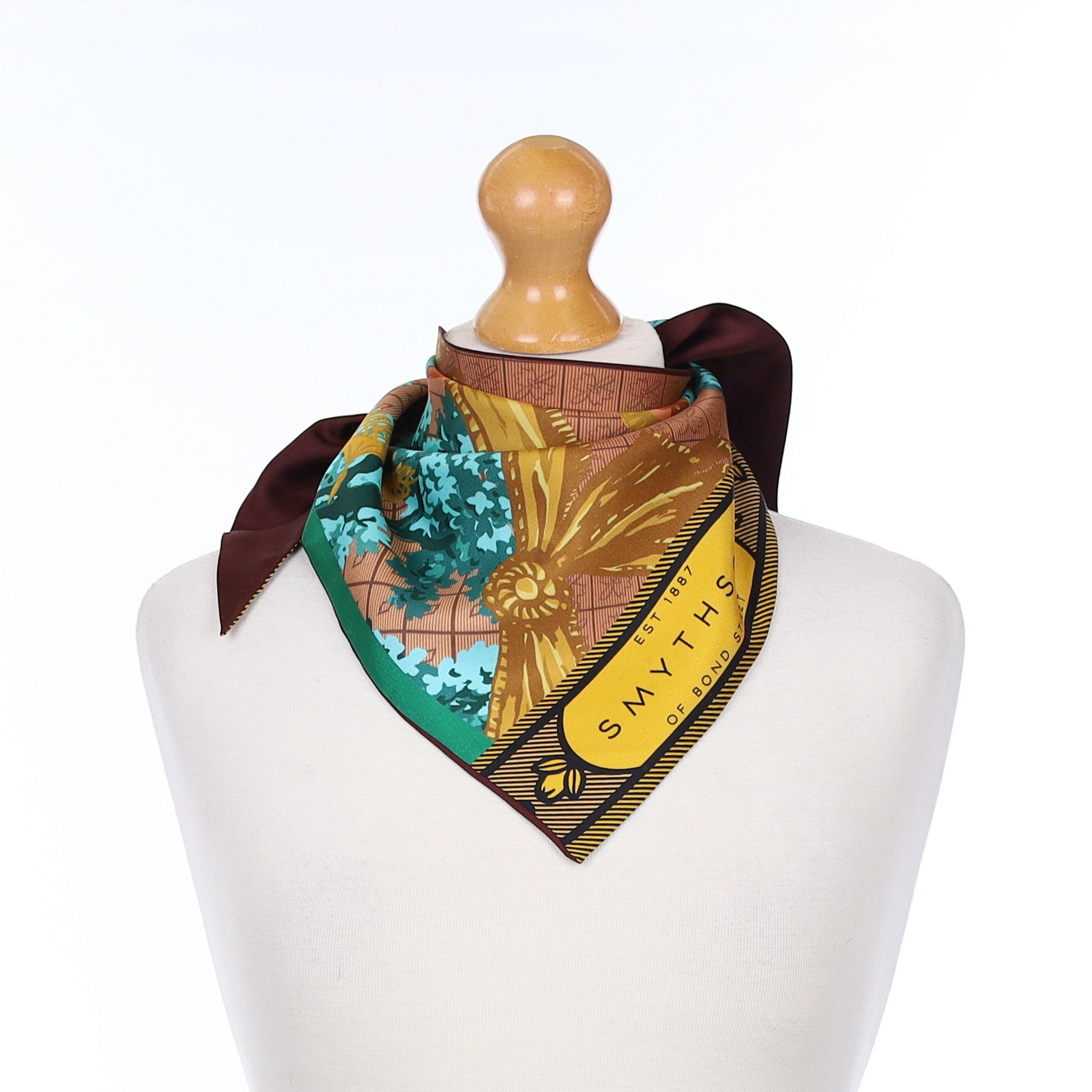 Smythson Triangle Patterned Silk Scarf