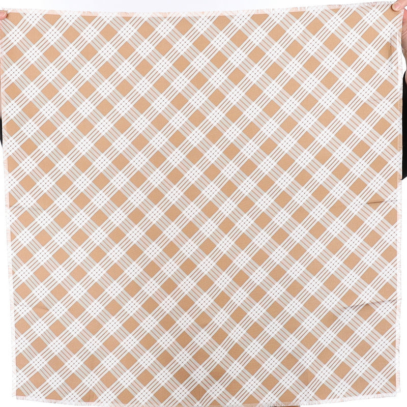 Brand New Agnona Beige Checked Silk Scarf