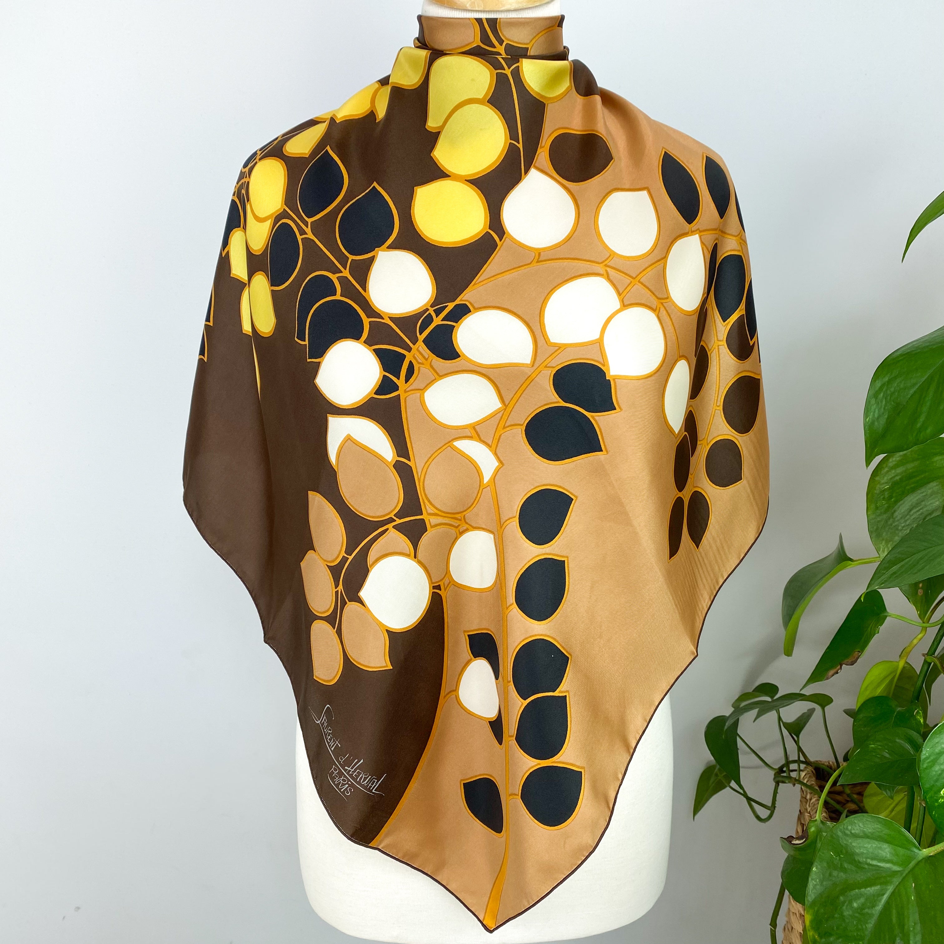 1970s Laurent D’Herval French Vintage Silk Scarf