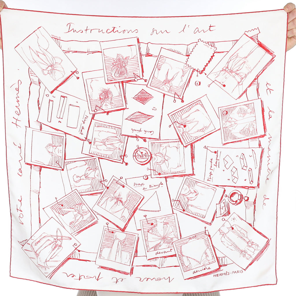 Hermès 70 Instructions su L’art de Nouser et Porter Votre Carre Silk Scarf