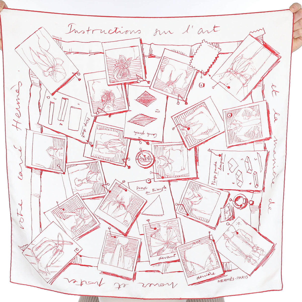 Hermès 70 Instructions su L’art de Nouser et Porter Votre Carre Silk Scarf