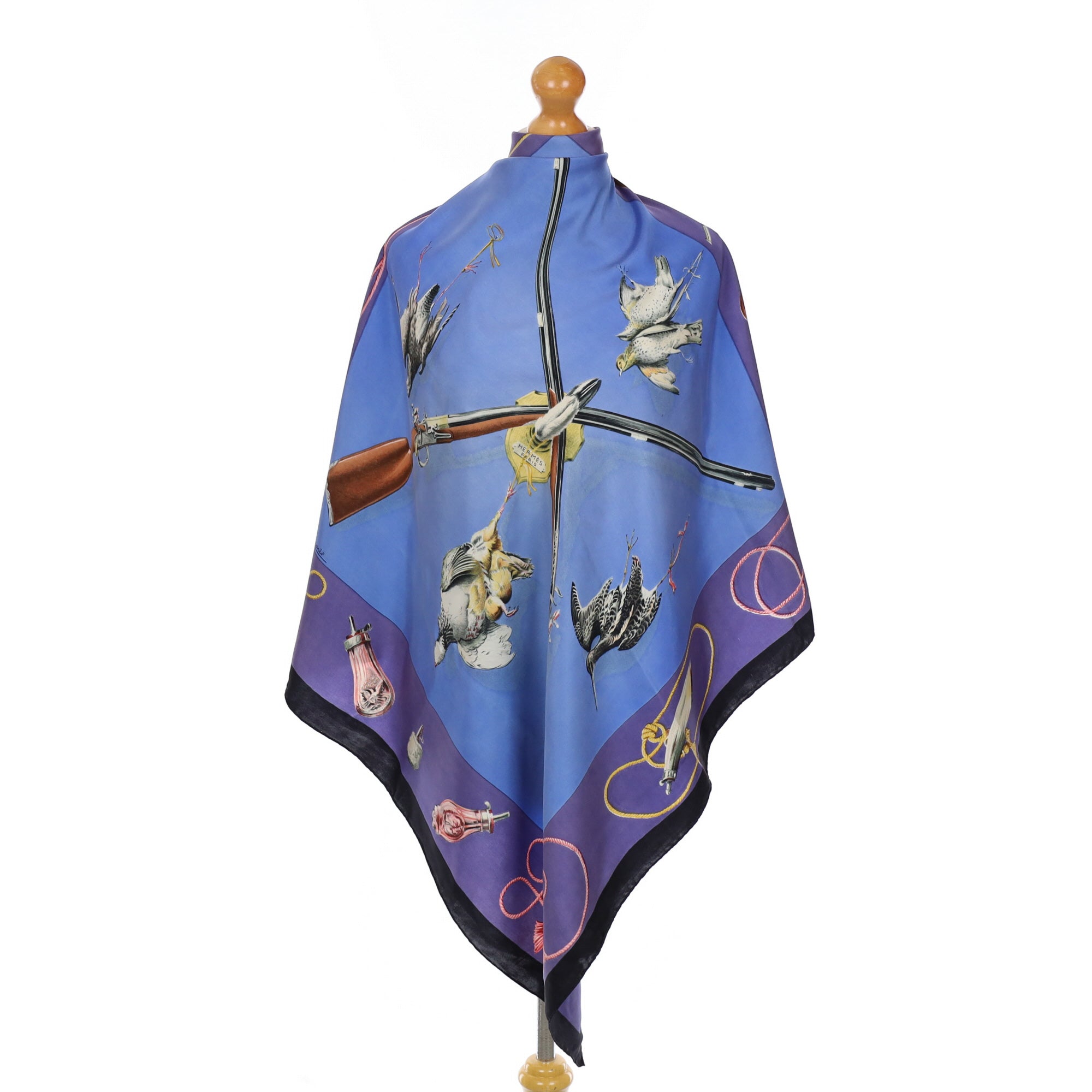 Hermès Les Fusils Vintage Silk Scarf