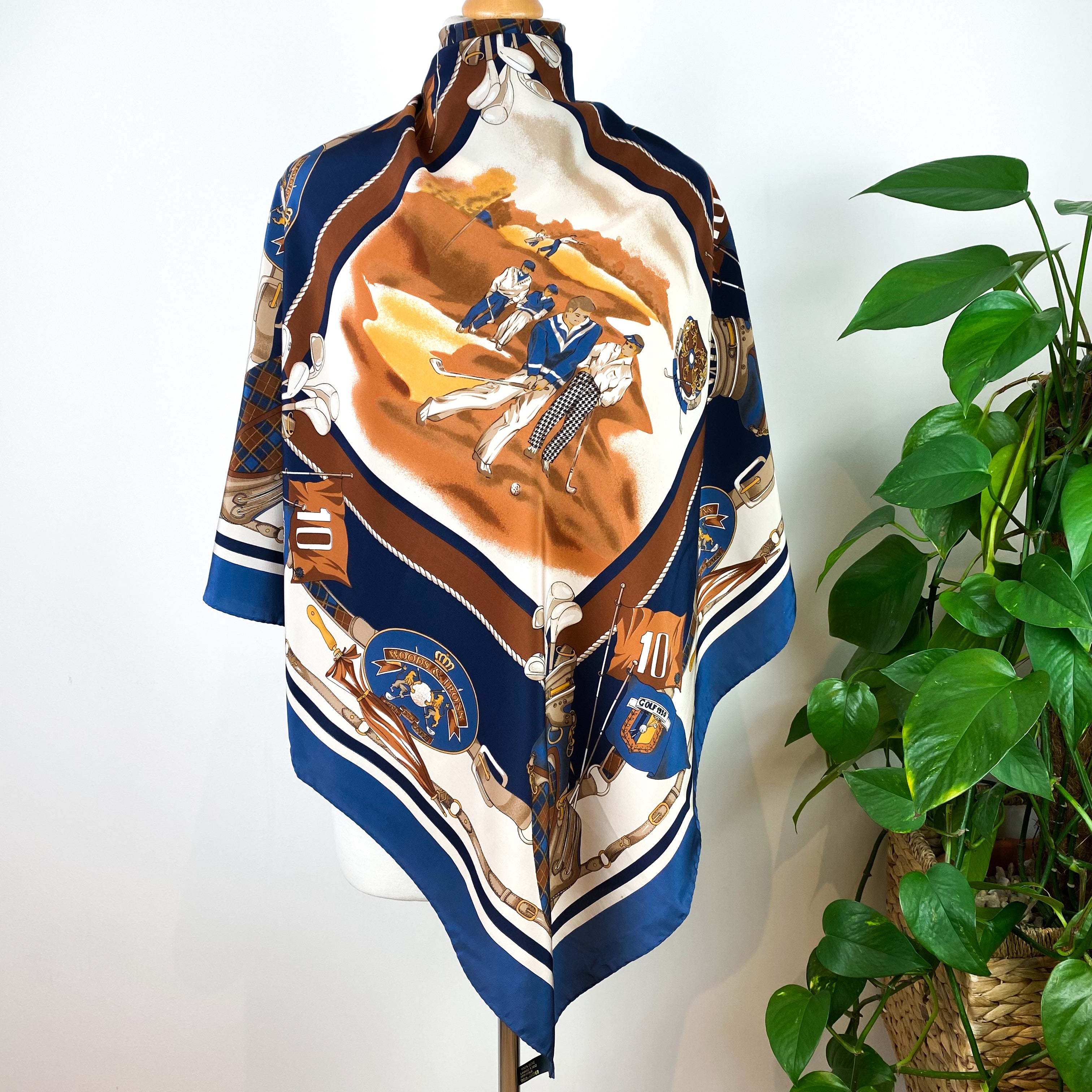 Crêpe Equestrian Style Silk Scarf