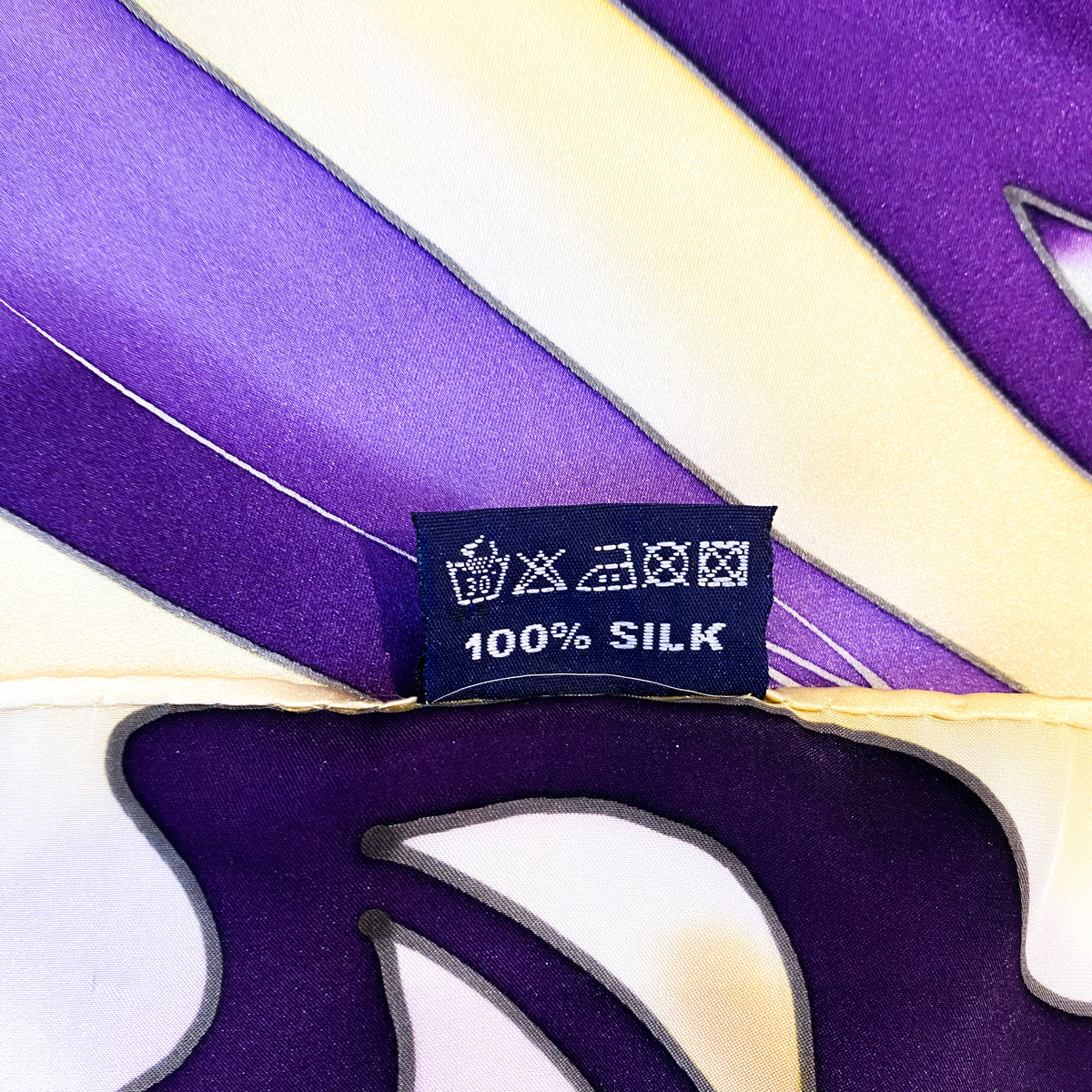 Striking Purple Abstract Triangle Silk Scarf