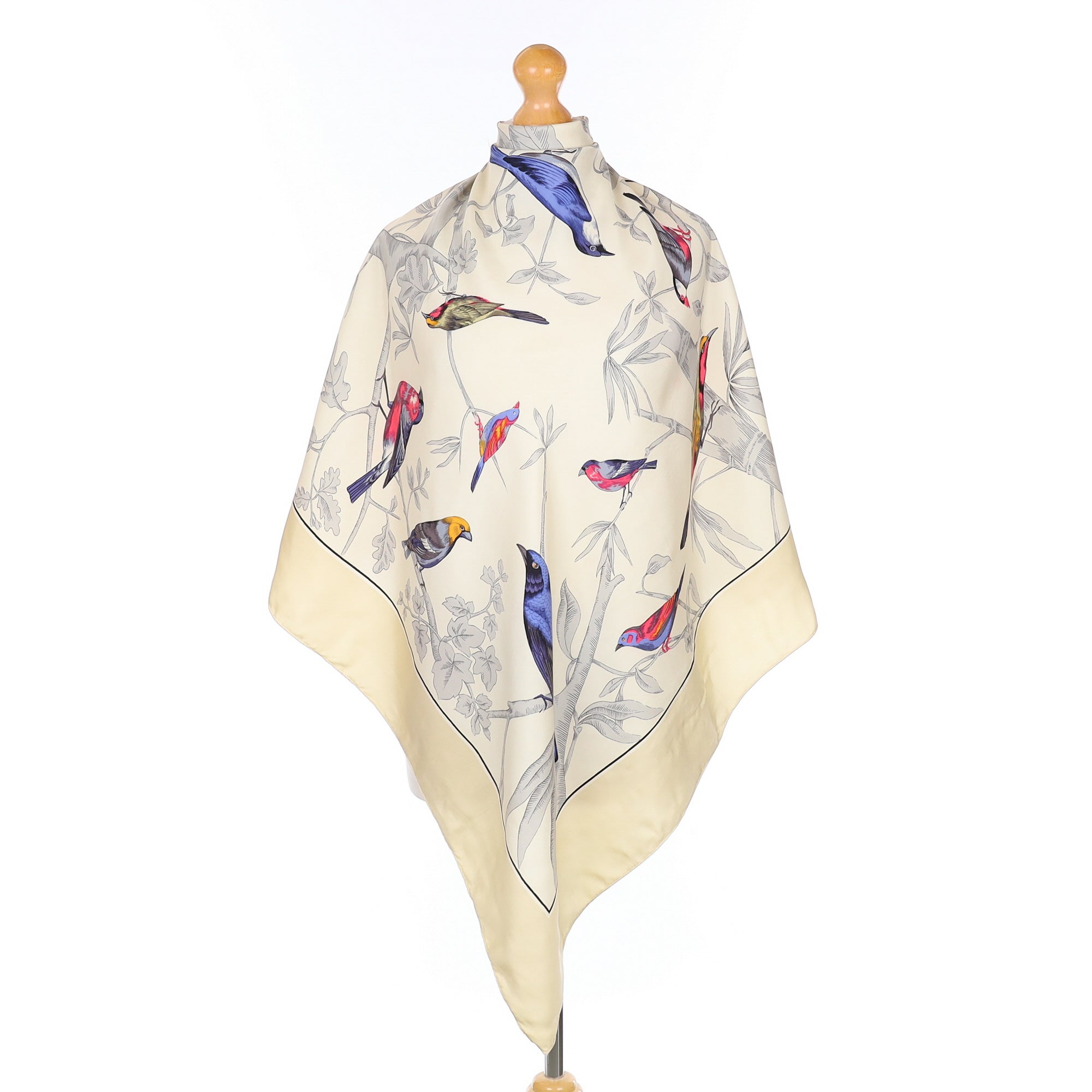 Perching Birds Vintage Silk Scarf