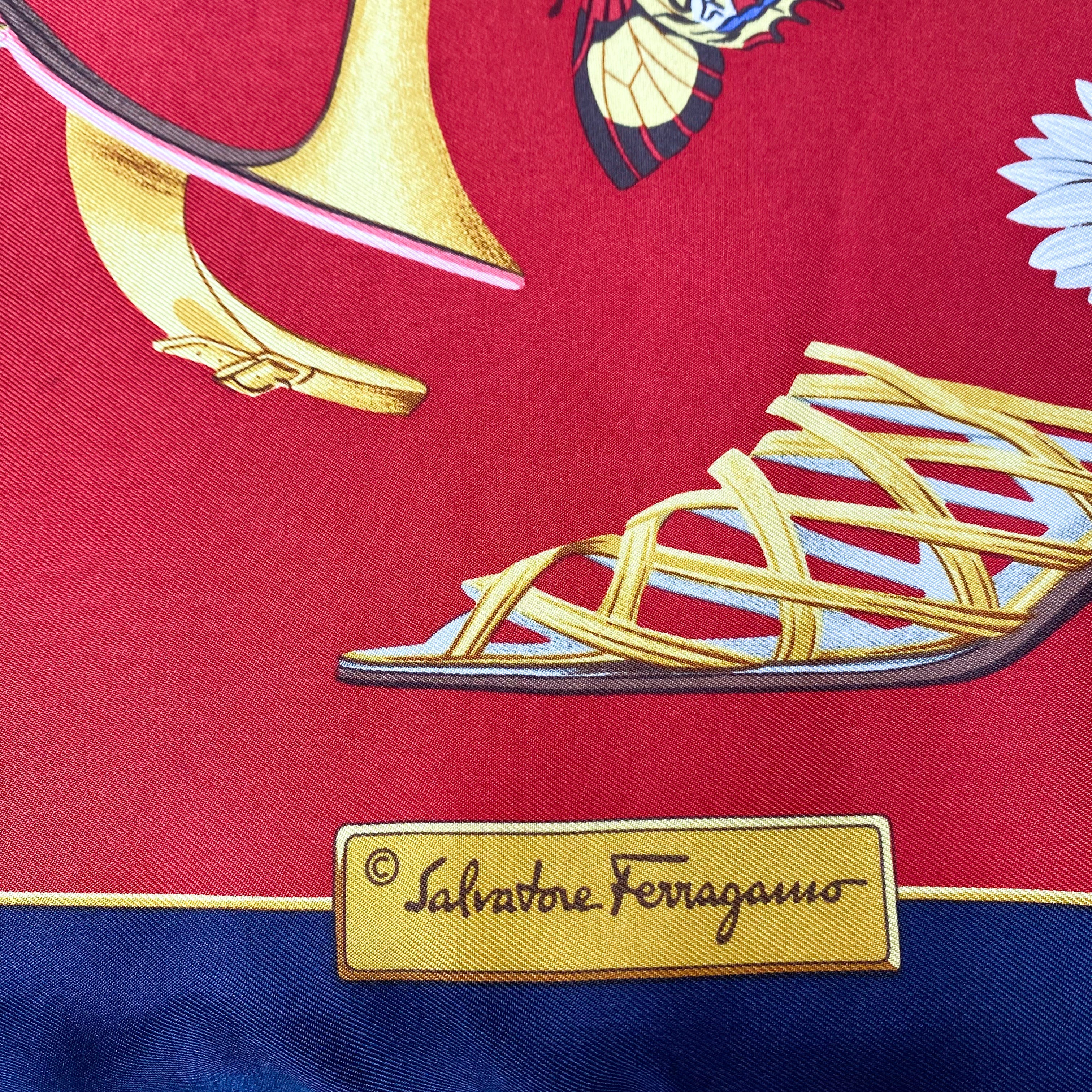 Immaculate Salvatore Ferragamo Designer Silk Scarf