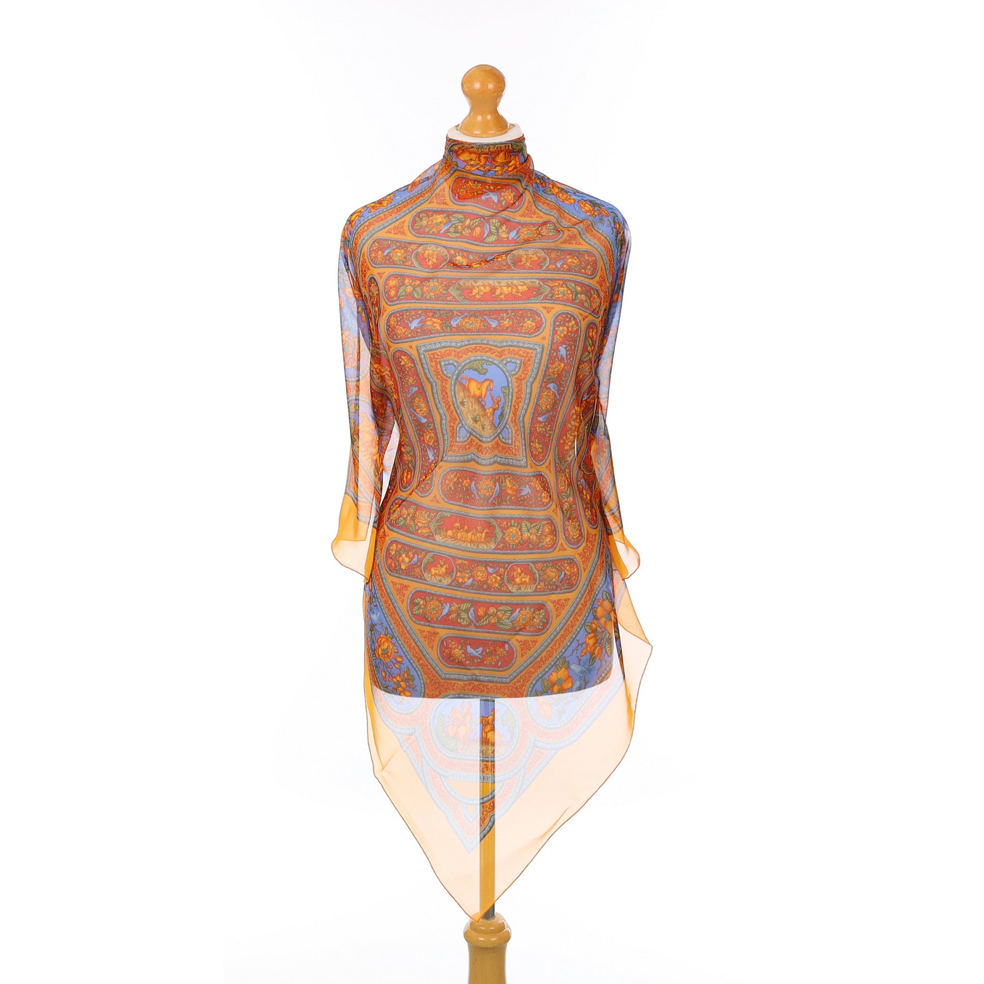 Hermès Qalamdan Mousseline Silk Scarf