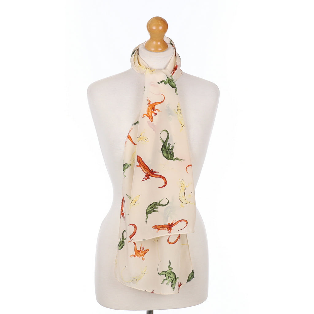 Codello Lizard Cream Silk Scarf