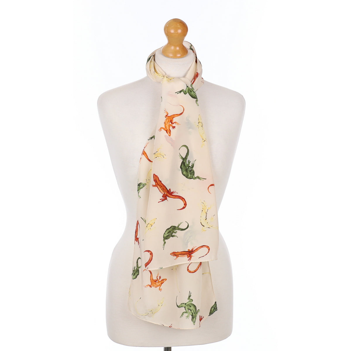 Codello Lizard Cream Silk Scarf