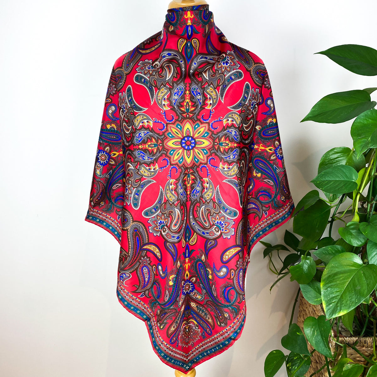 Jane Shilton Red Paisley Silk Scarf
