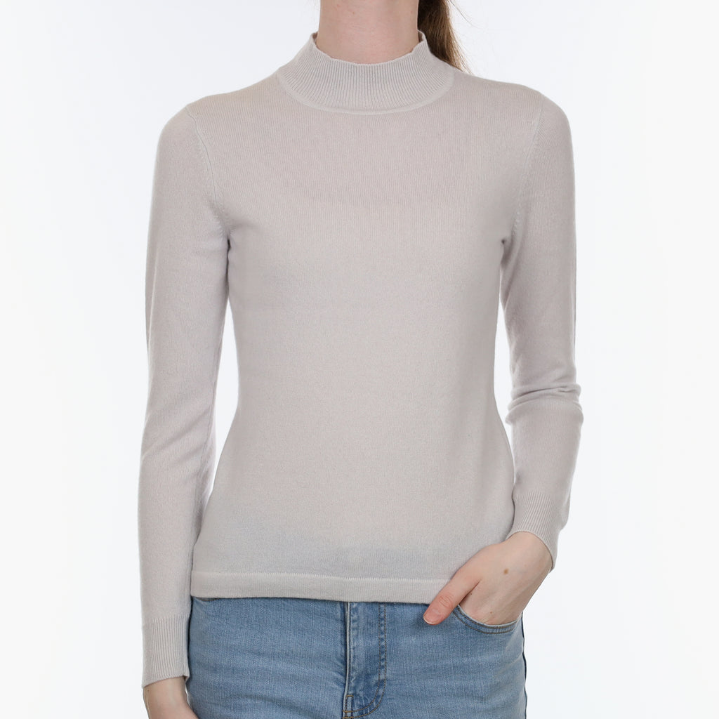 Ice Grey Cashmere Turtle Neck Jumper Extra Small