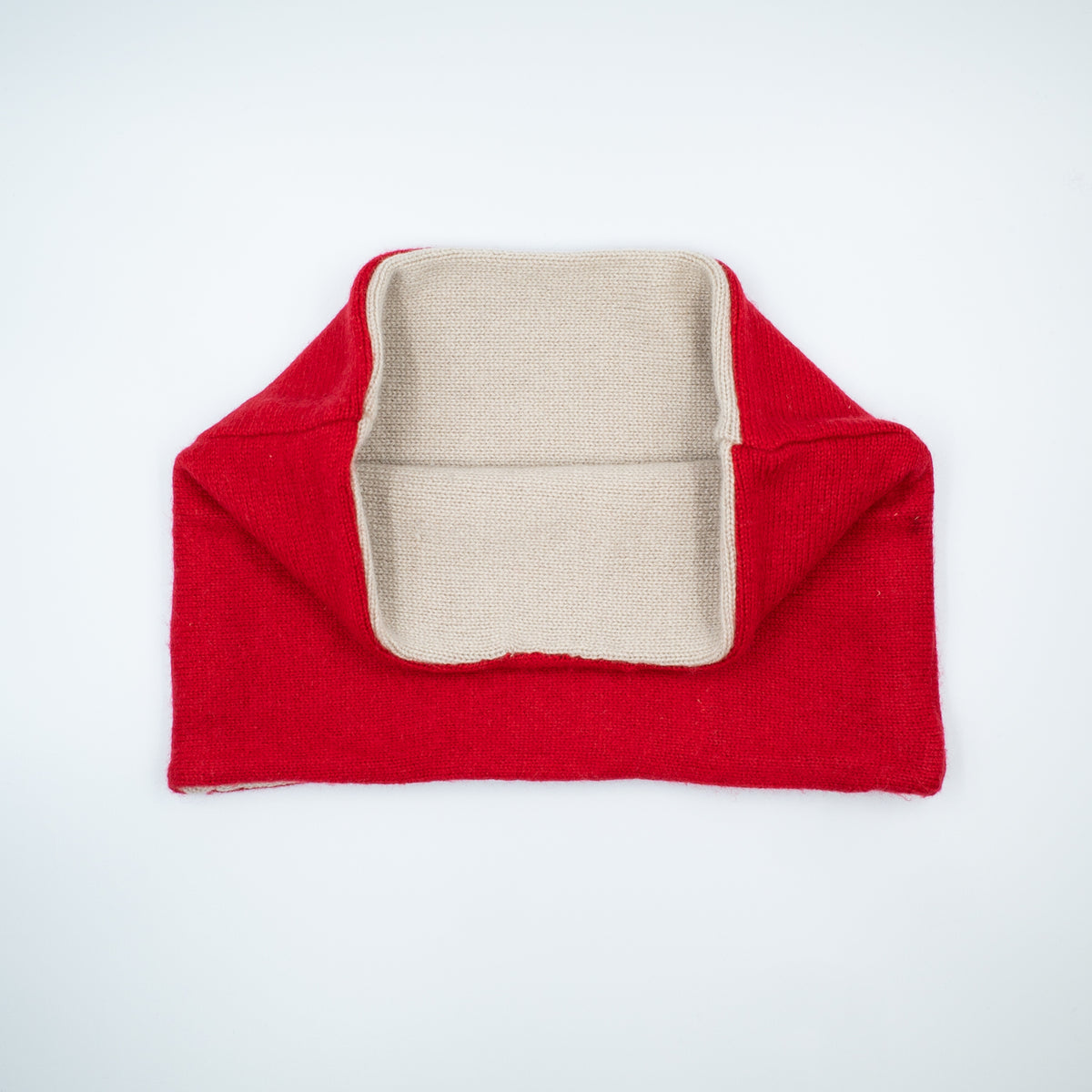Pale Biscuit and Scarlet Neck Warmer