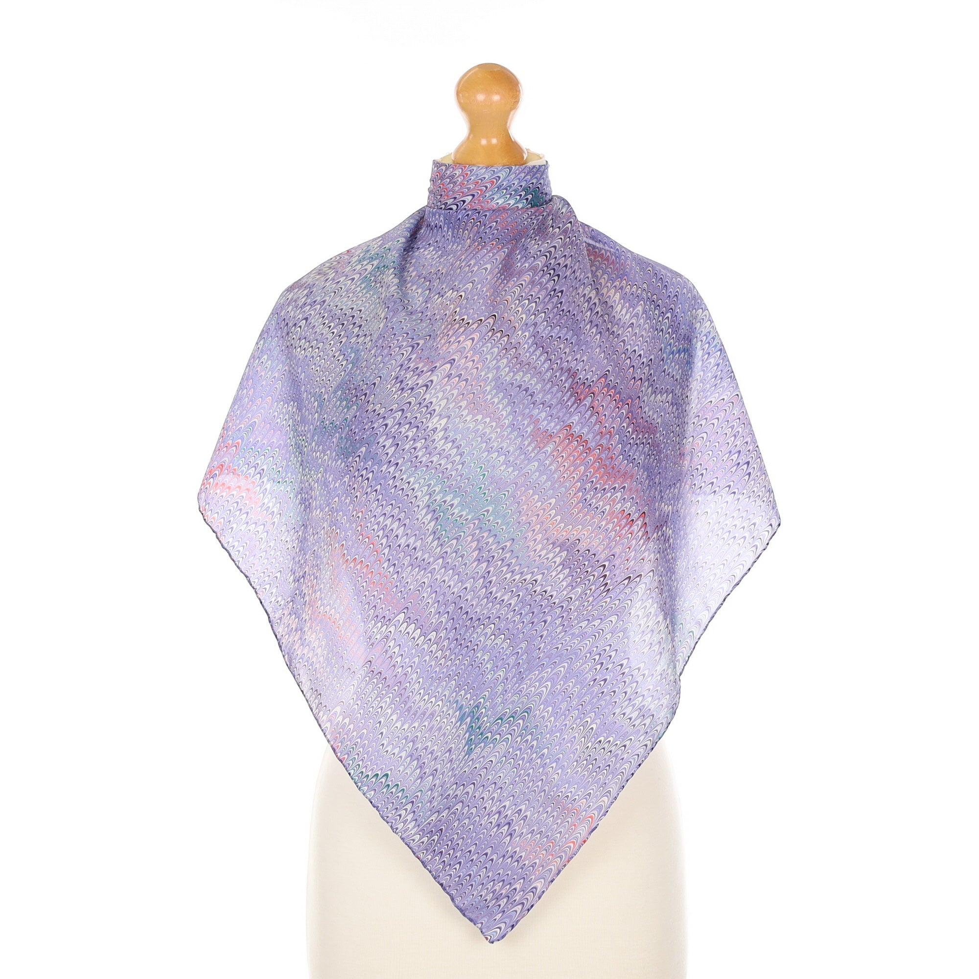 Purple Marble Effect Silk Scarf